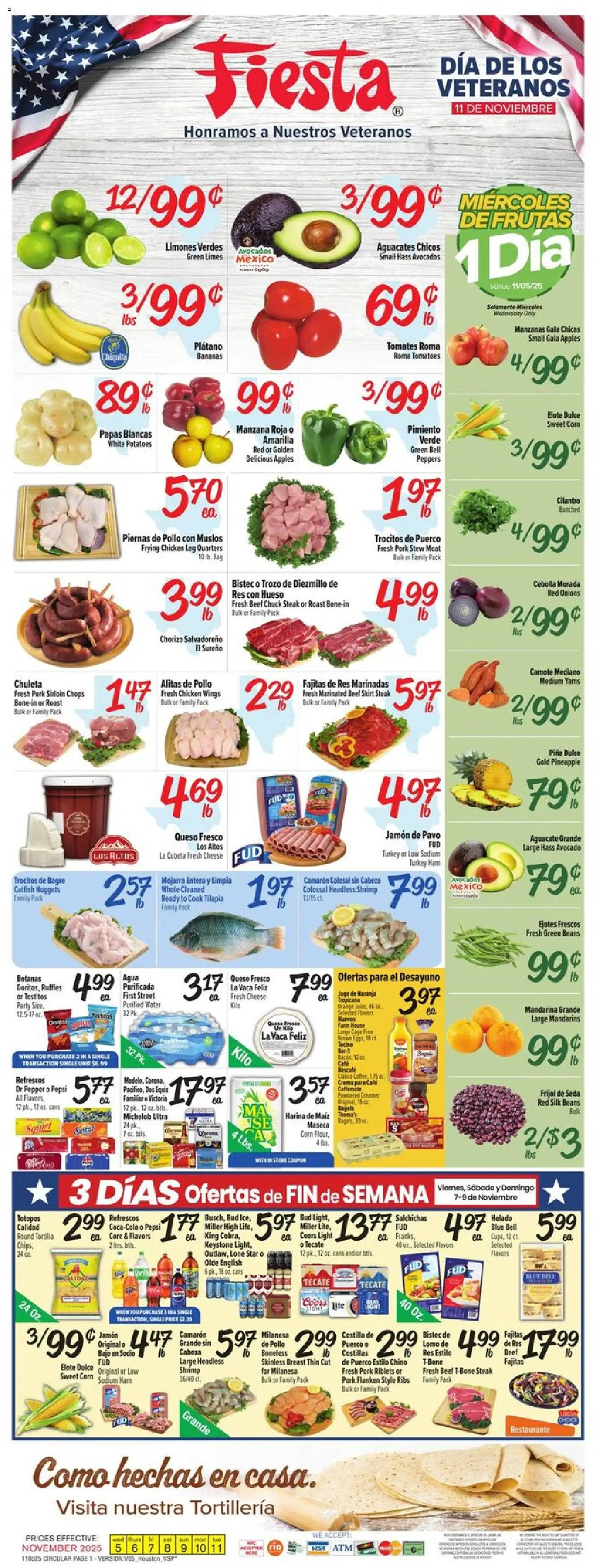 Fiesta Mart Weekly Ad - page 1- valid from 11/05/2025