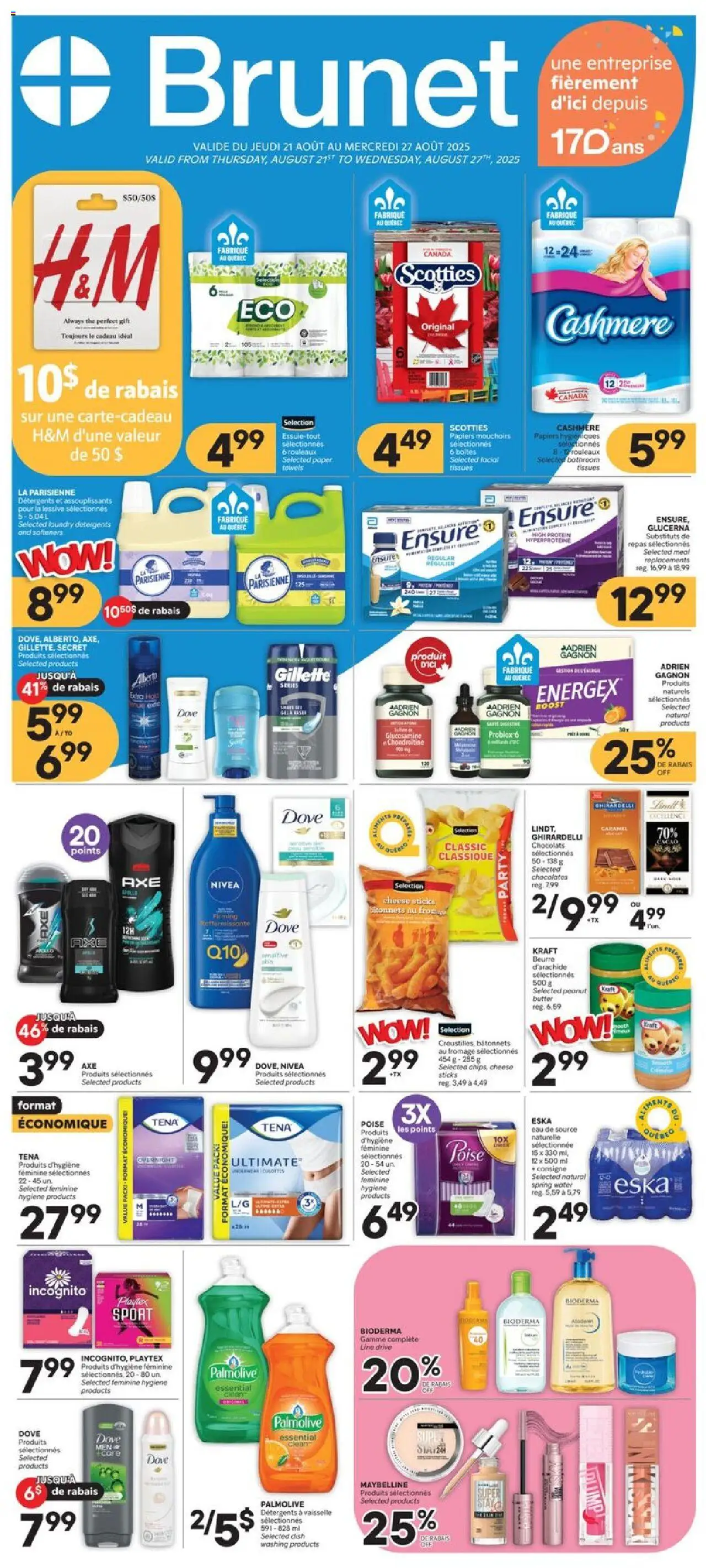 Brunet weekly flyer / circulaire - page 1- valid from Aug 21, 2025