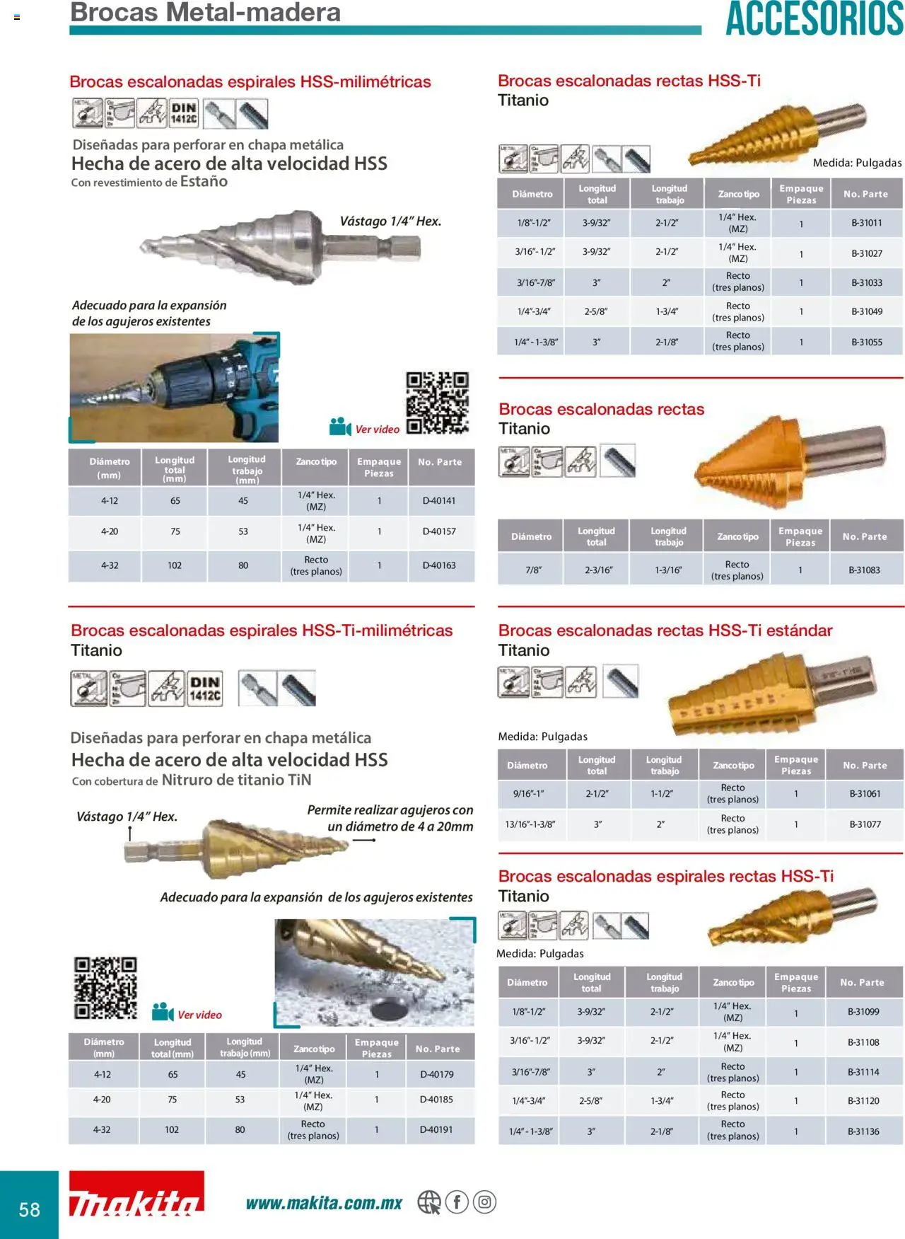 Makita catálogo Accesorios - página 58- válido desde 08/07/2024