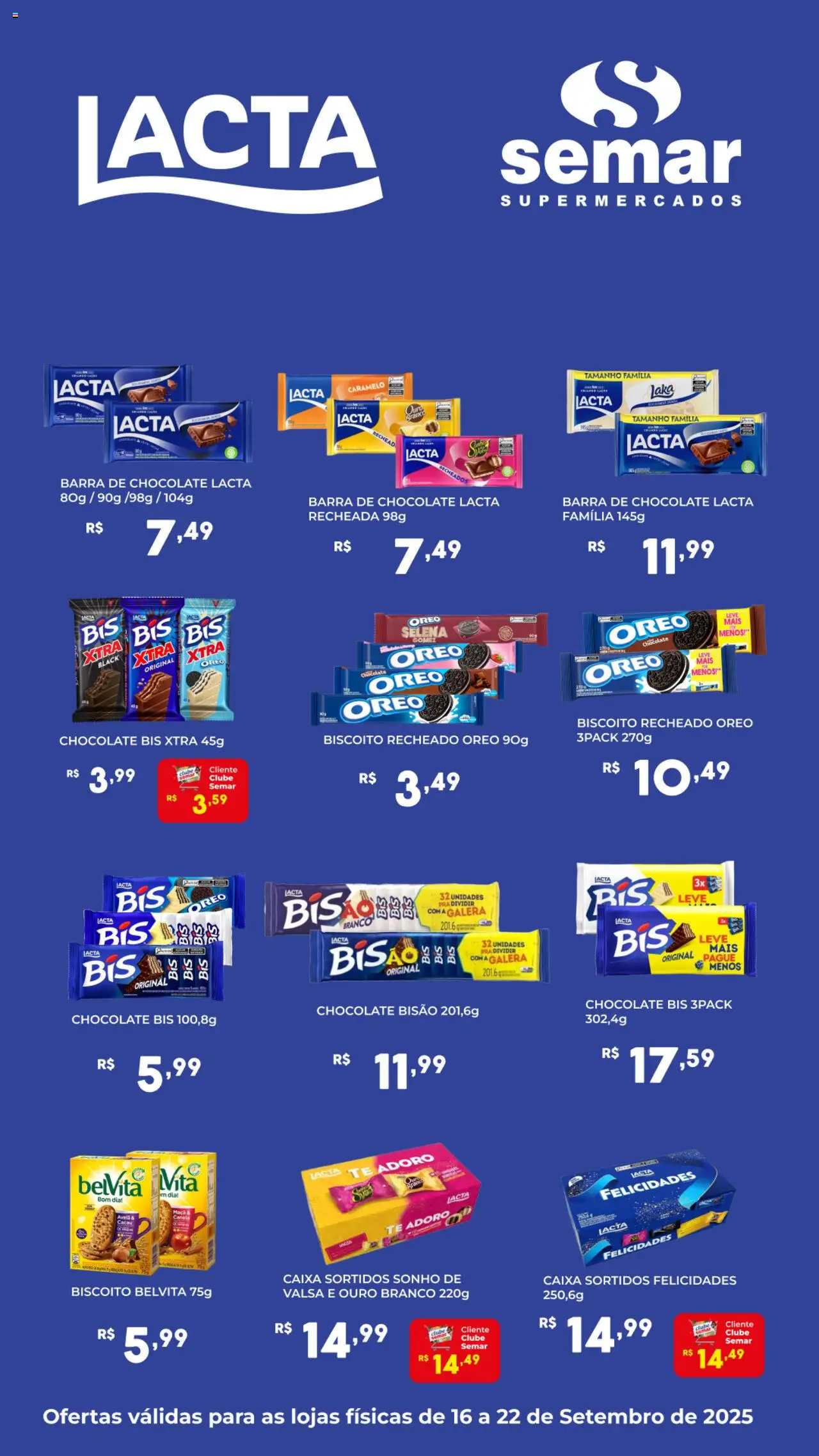 Semar Supermercado - Ofertas Lacta - página 1- válido a partir de 16/09/2025

