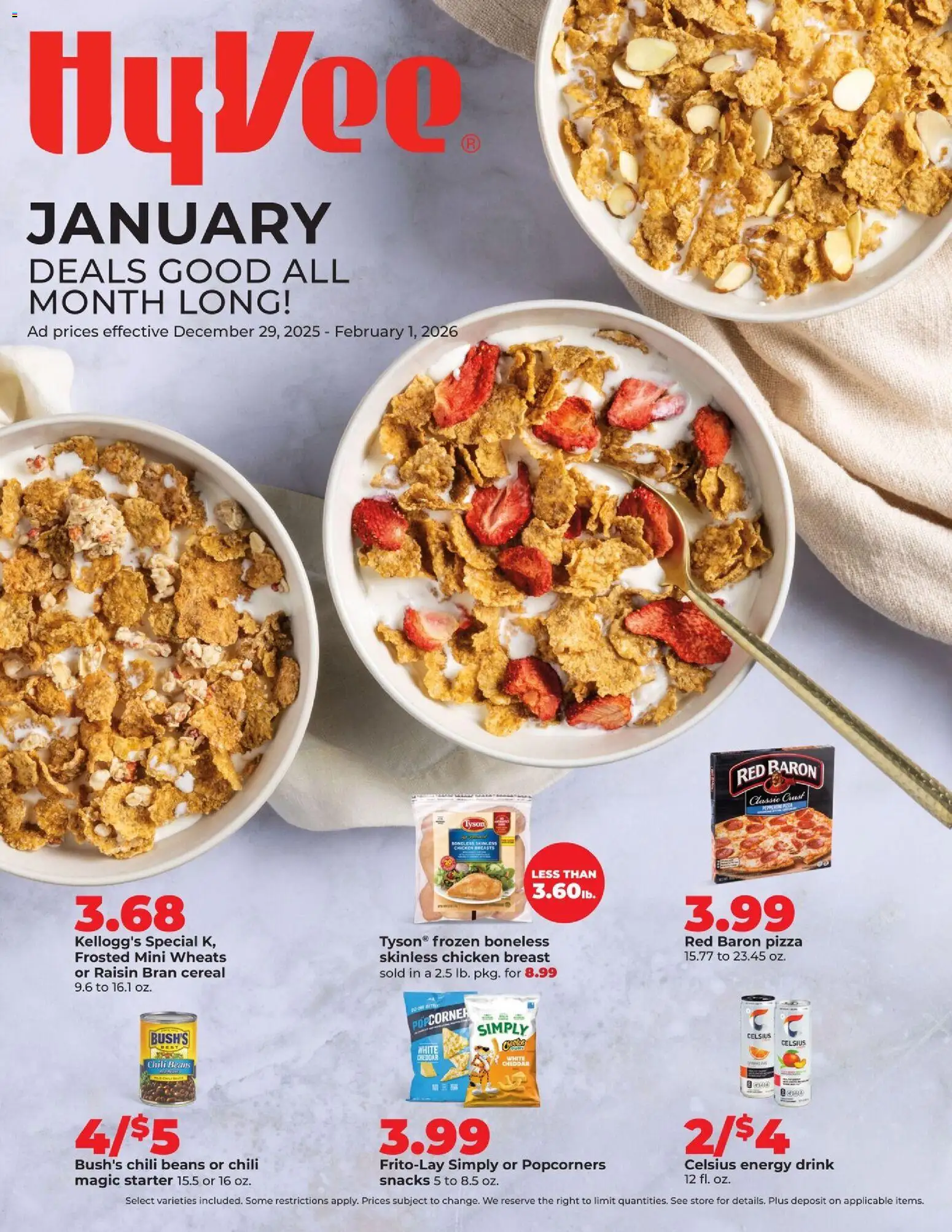 HyVee January Deals - page 1- valid from 12/29/2025