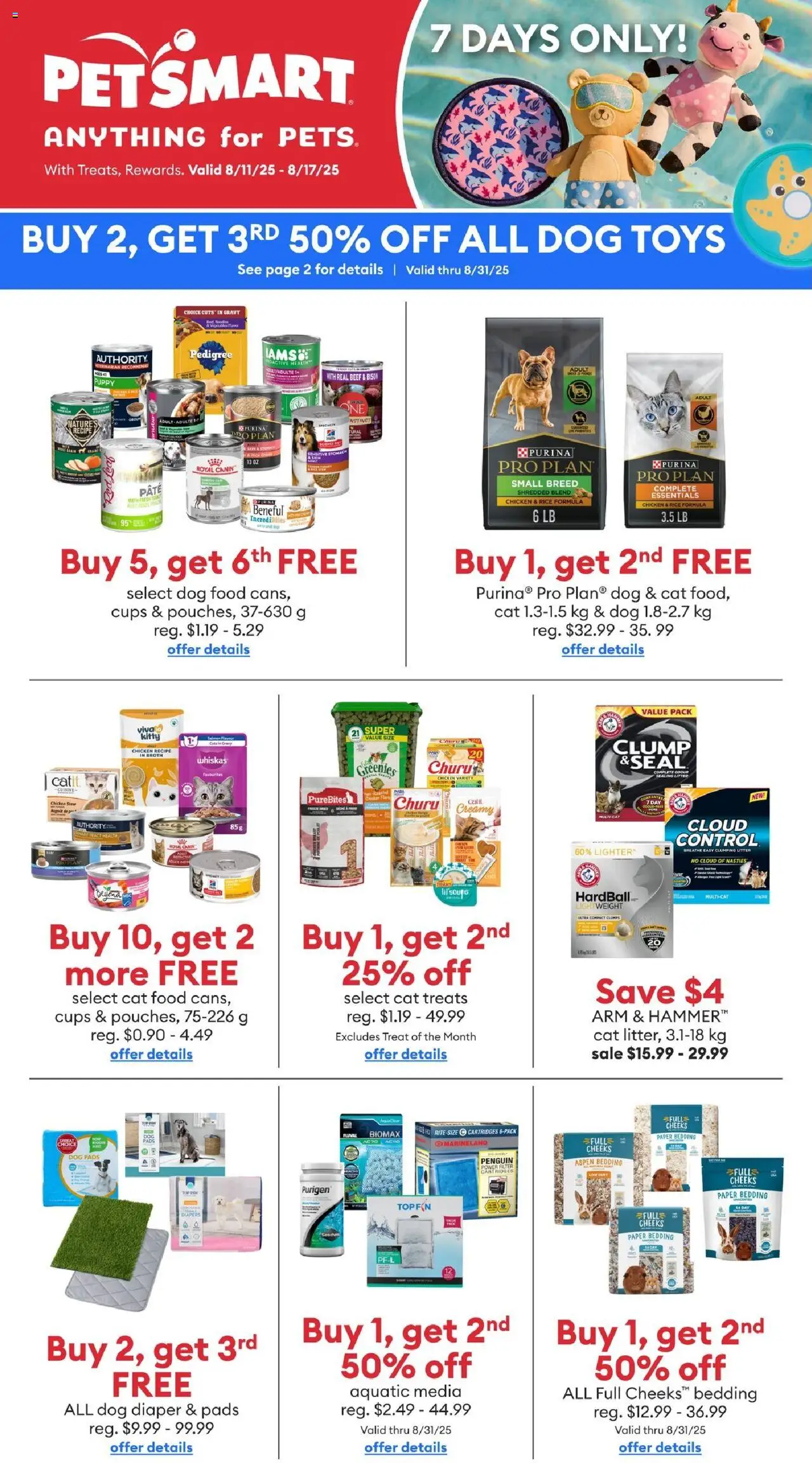 Petsmart weekly flyer / circulaire - page 1- valid from Aug 11, 2025