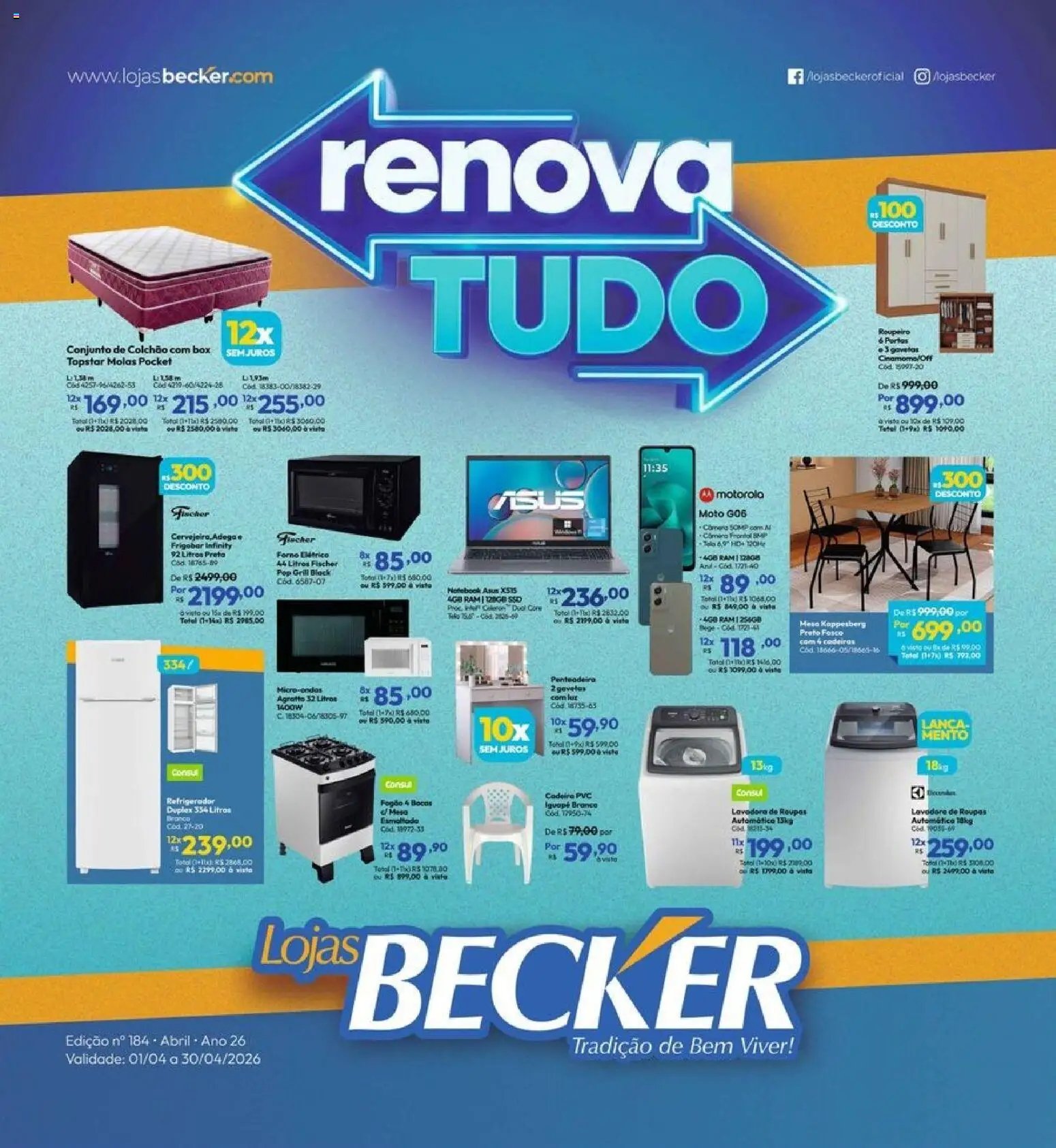 Lojas Becker ofertas Abril  - página 1- válido a partir de 01/04/2026
