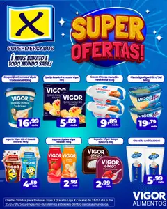 Pré-visualização X Supermercados - Ofertas Vigor válida a partir de 18/07/2025