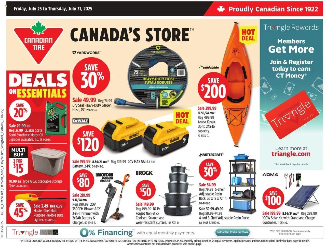 Canadian Tire weekly flyer / circulaire - page 1- valid from Jul 25, 2025