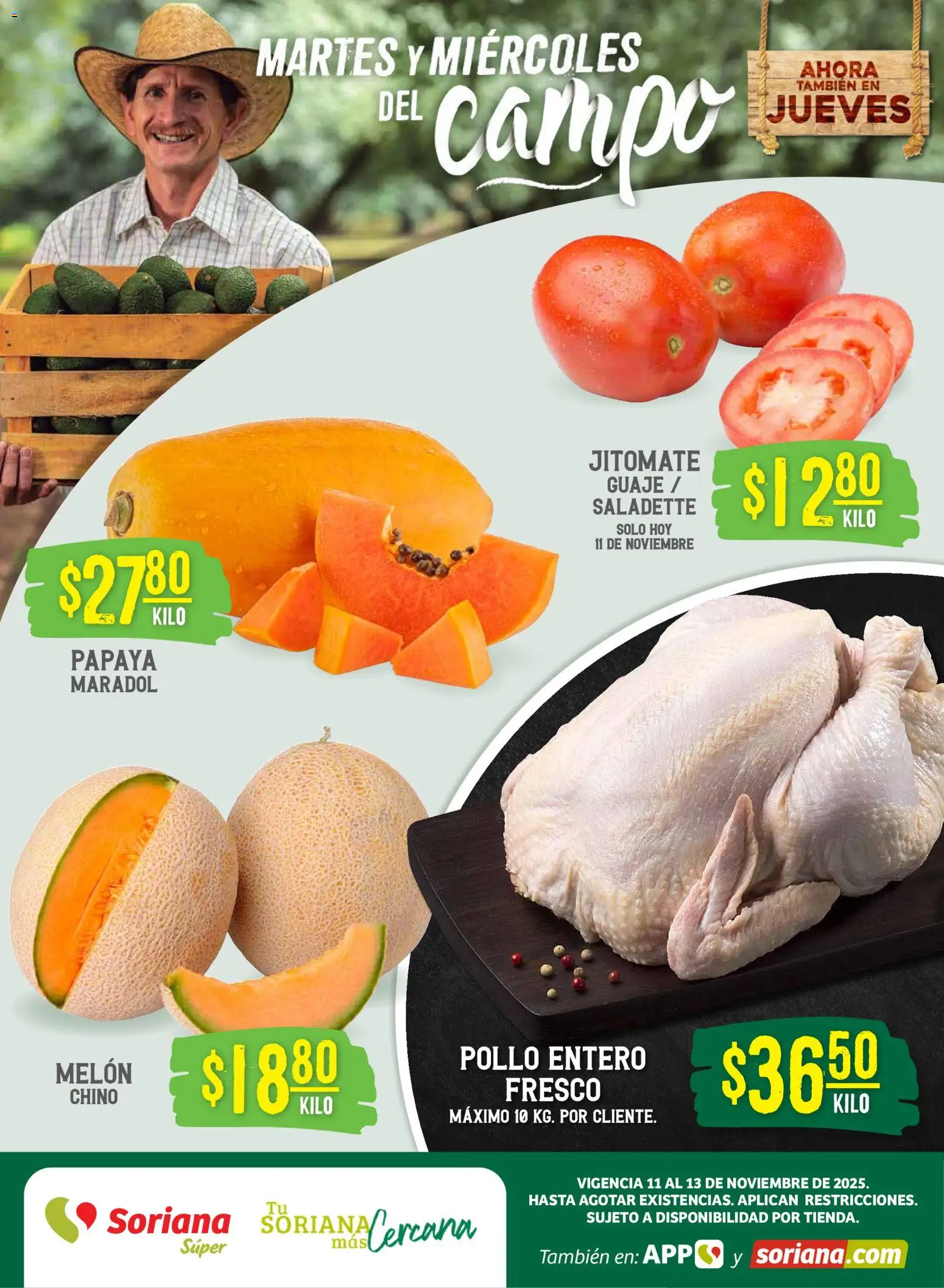 Soriana - Martes y Miércoles del Campo Súper: Tijuana, Mexicali, Ensenada, San Luis Río Colorado y Tecate - página 1- válido desde 11/11/2025