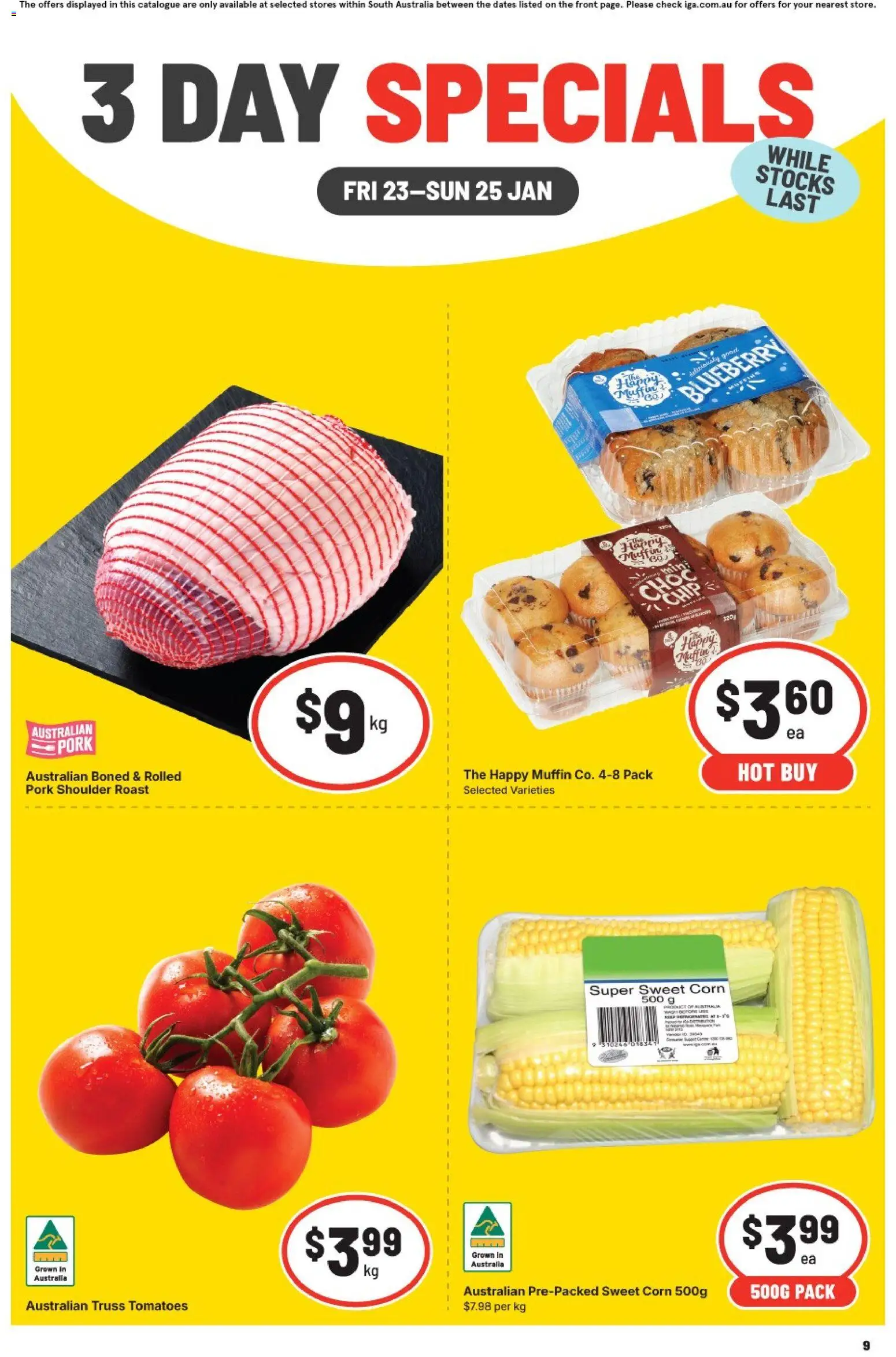IGA - 3 Day Specials SA - page 1- valid from 23/01/2026