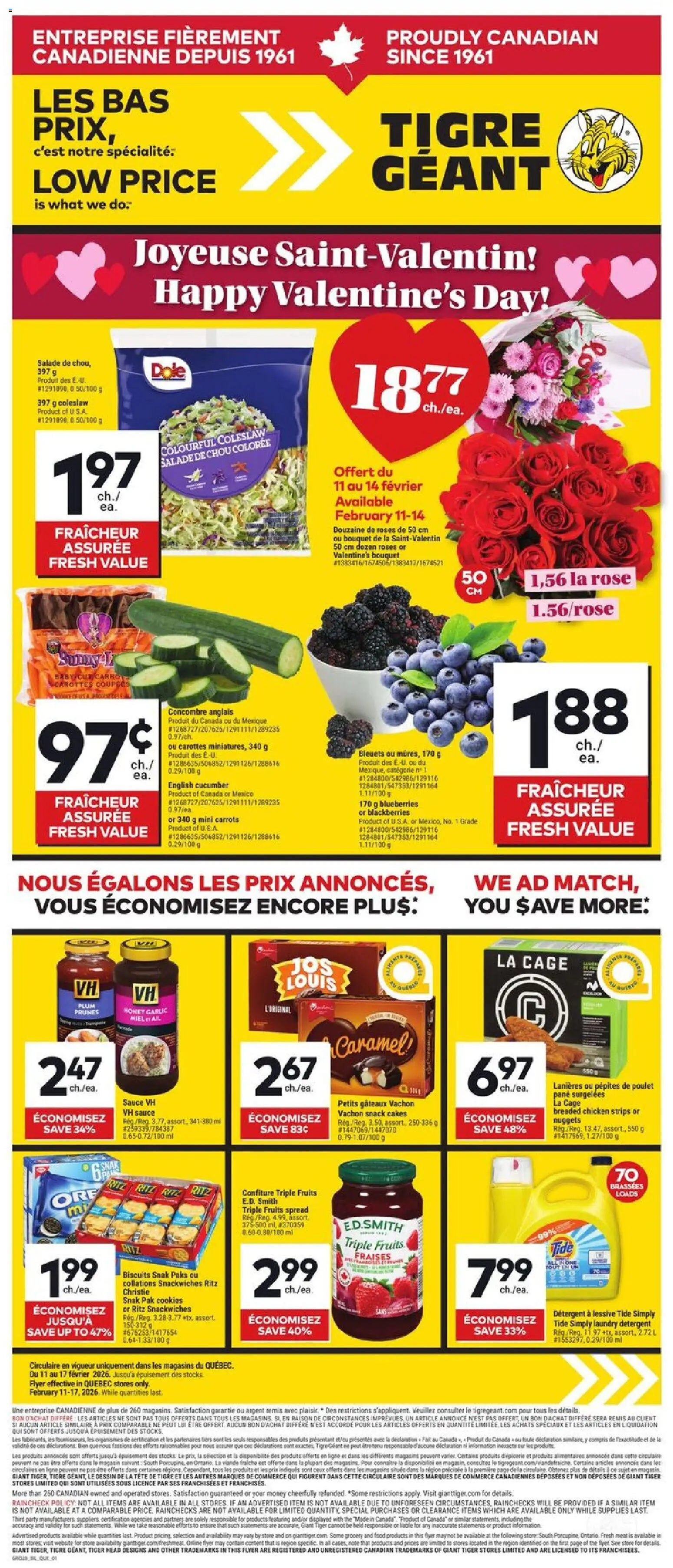 Giant Tiger weekly flyer / circulaire - page 1- valid from Feb 11, 2026