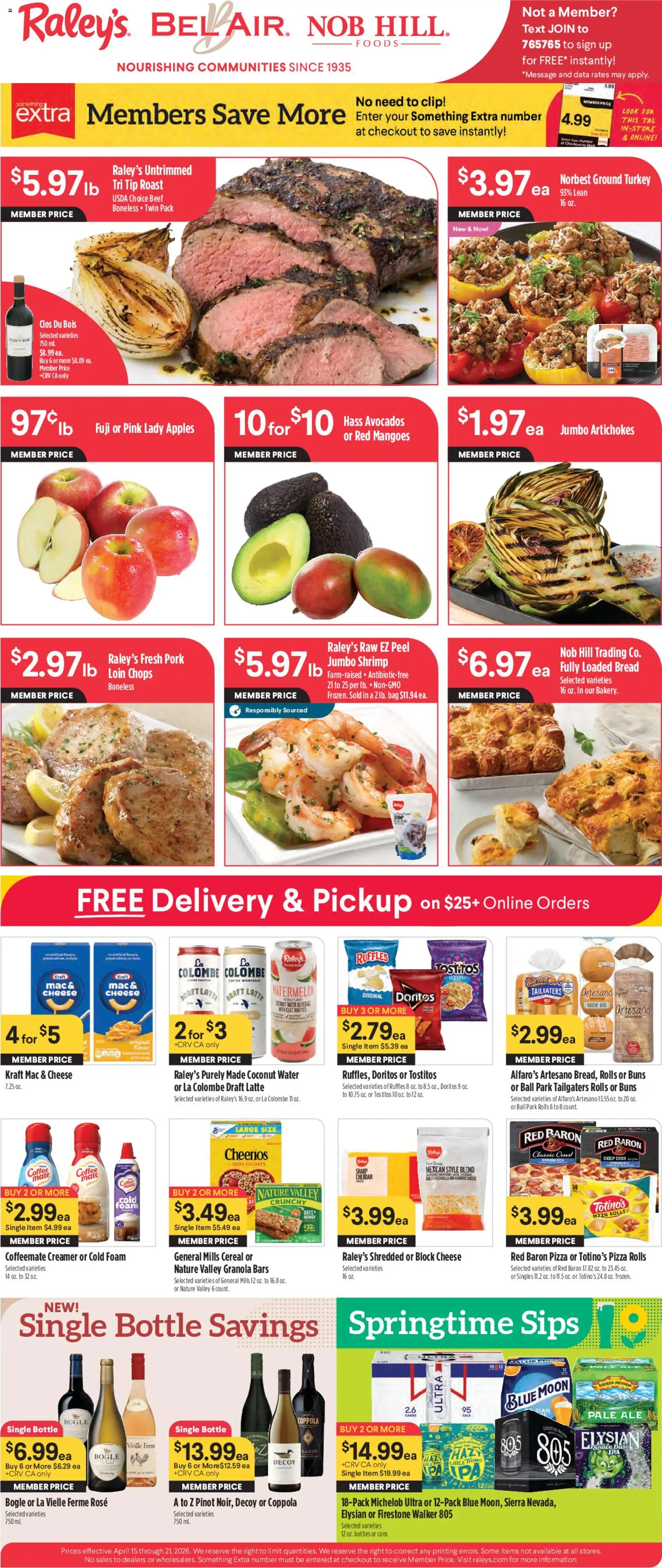 Raley's Weekly Ad - page 1- valid from 04/15/2026