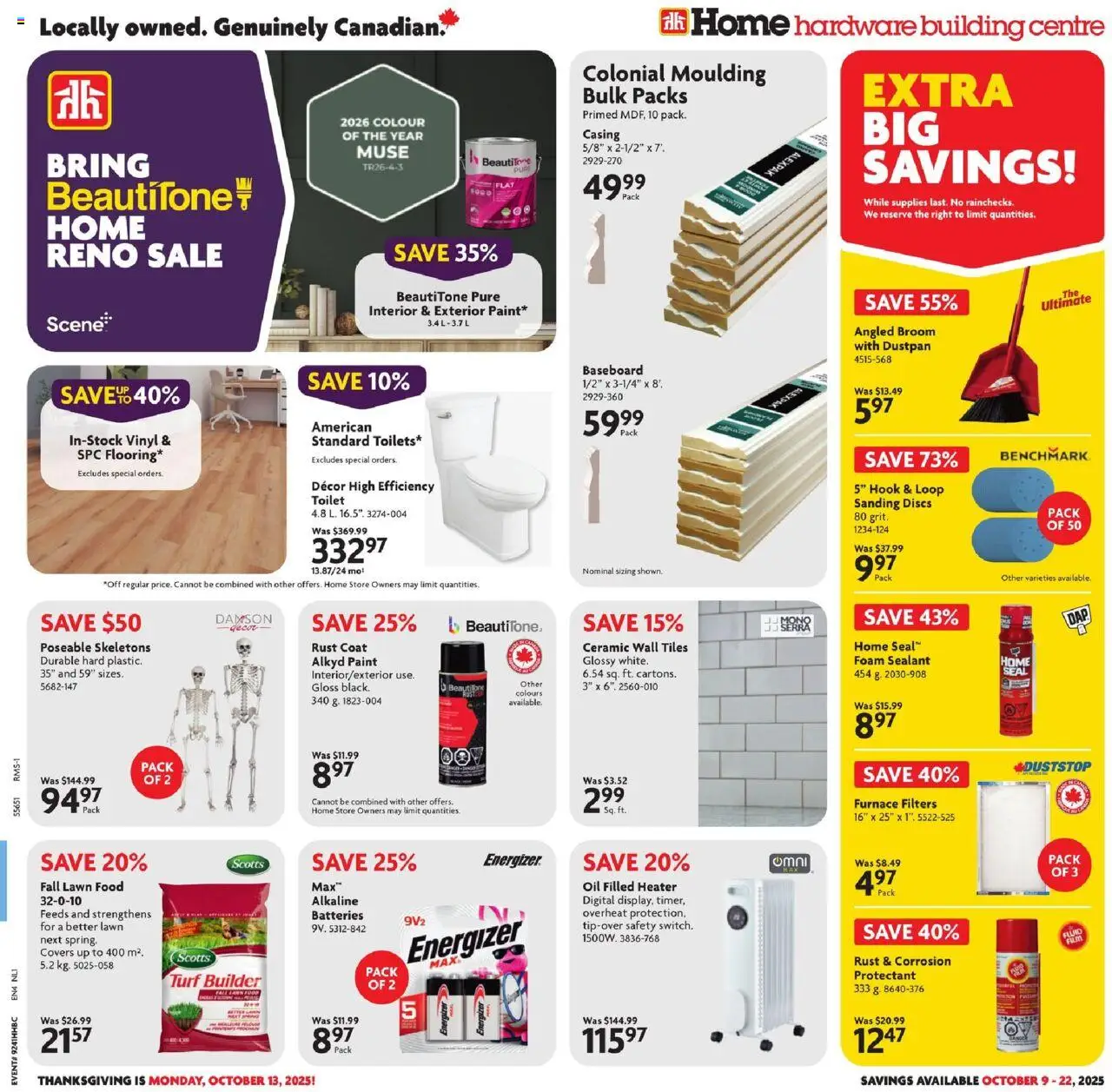 Home Hardware weekly flyer / circulaire - page 1- valid from Oct 9, 2025