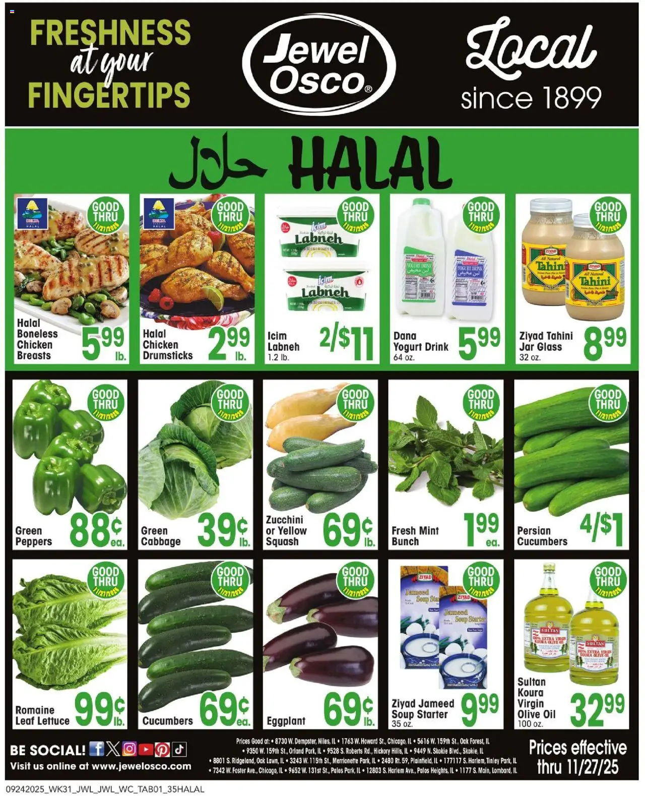 Jewel Osco Halal ad - page 1- valid from 09/24/2025