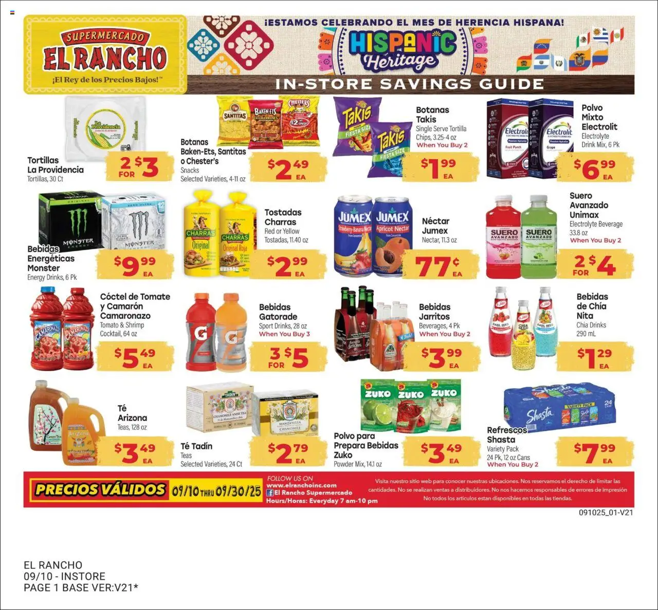 El Rancho September Savings - page 1- valid from 09/10/2025