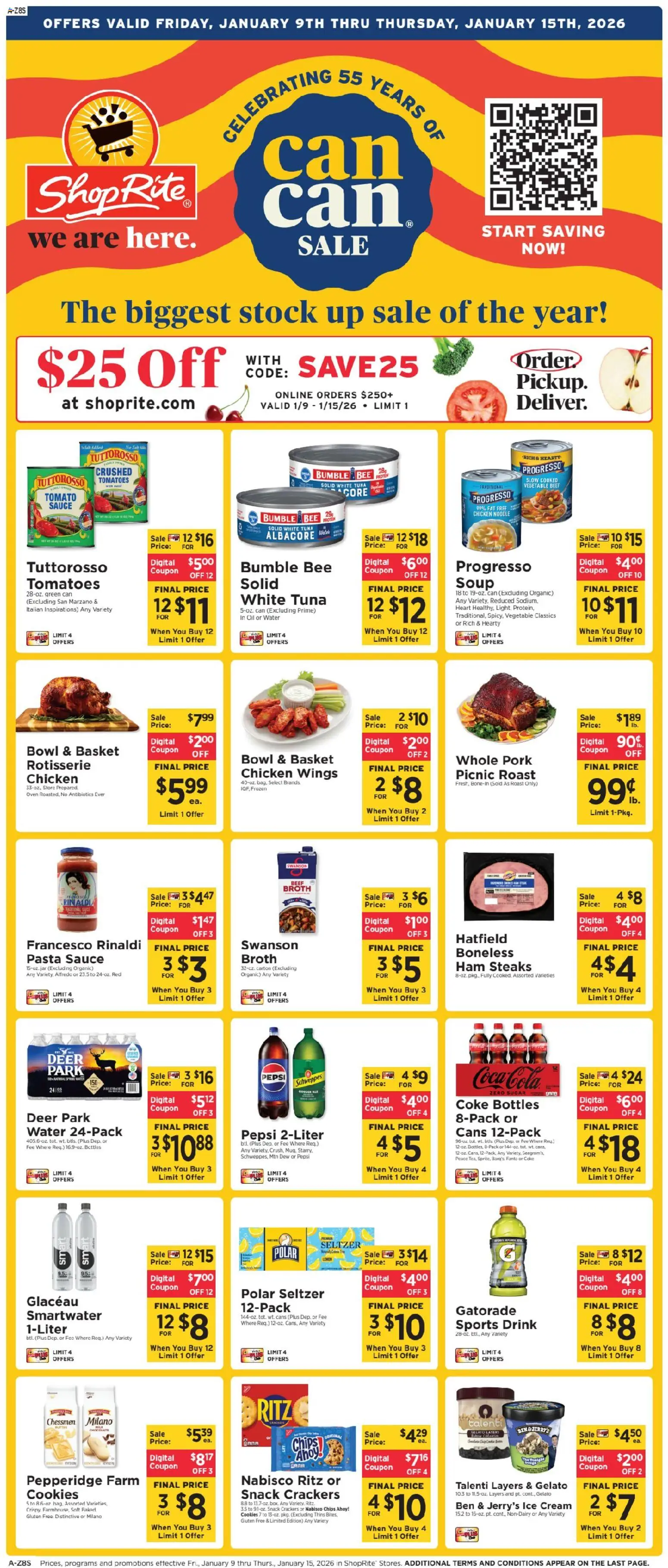 ShopRite Weekly Ad - page 1- valid from 01/08/2026