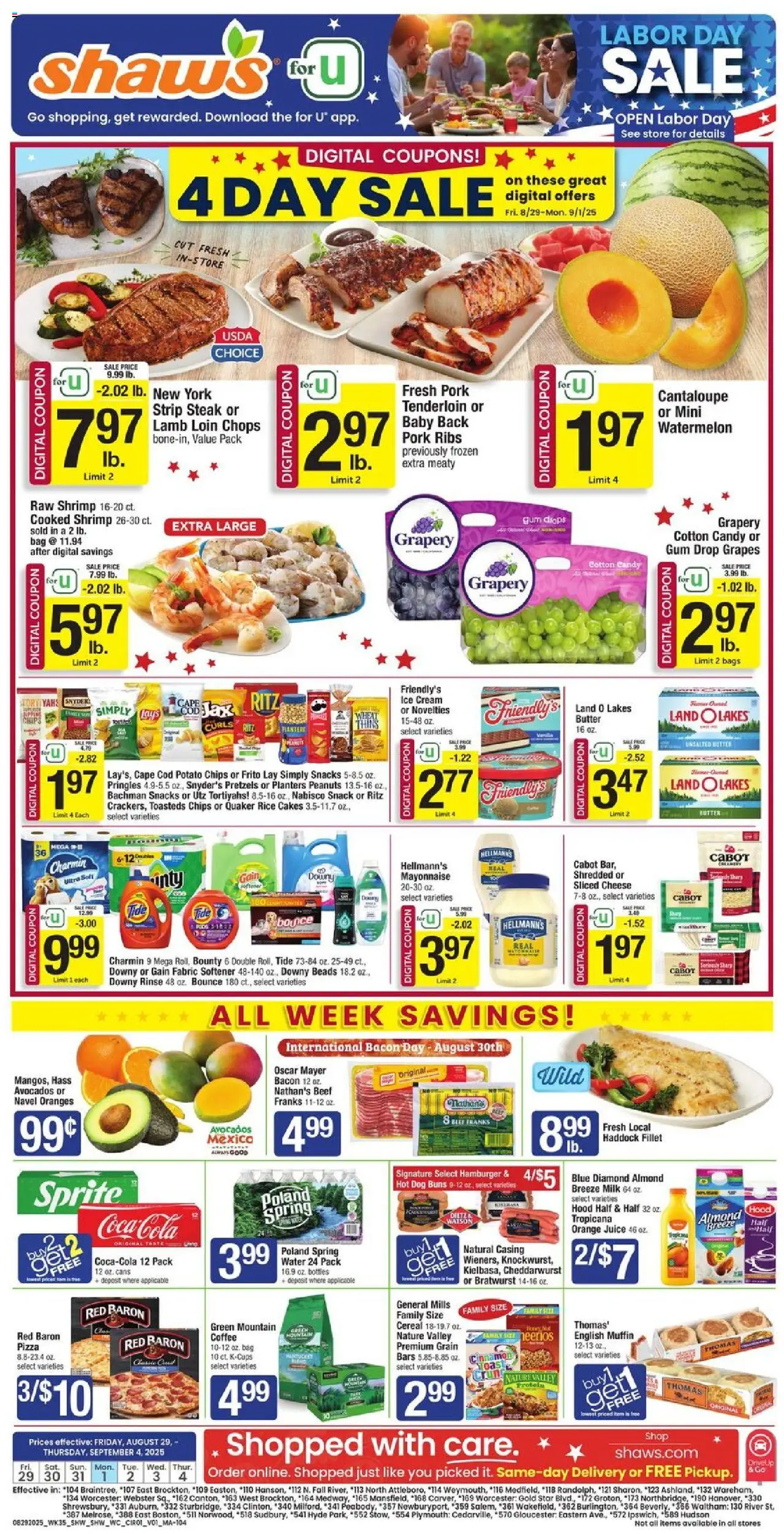 Shaw's Weekly Ad - page 1- valid from 08/29/2025