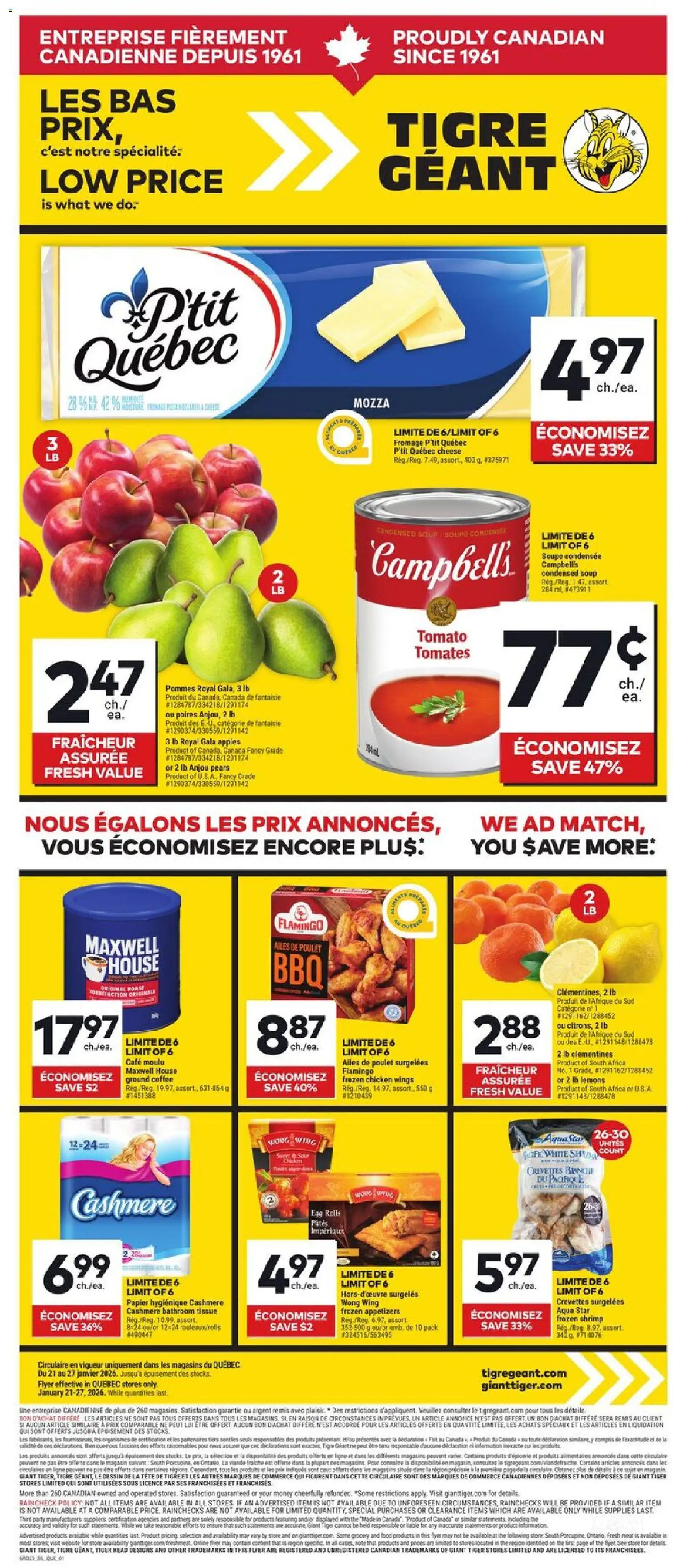 Giant Tiger weekly flyer / circulaire - page 1- valid from Jan 21, 2026
