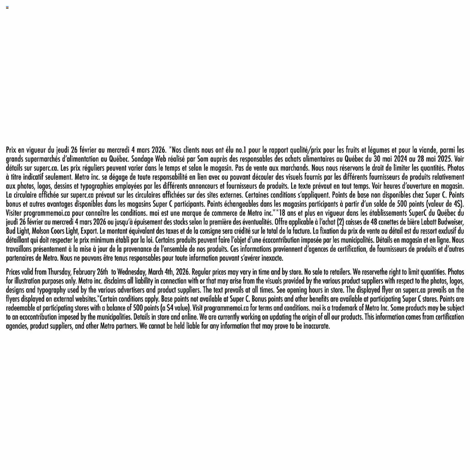 Super C weekly flyer / circulaire - page 15- valid from Feb 26, 2026