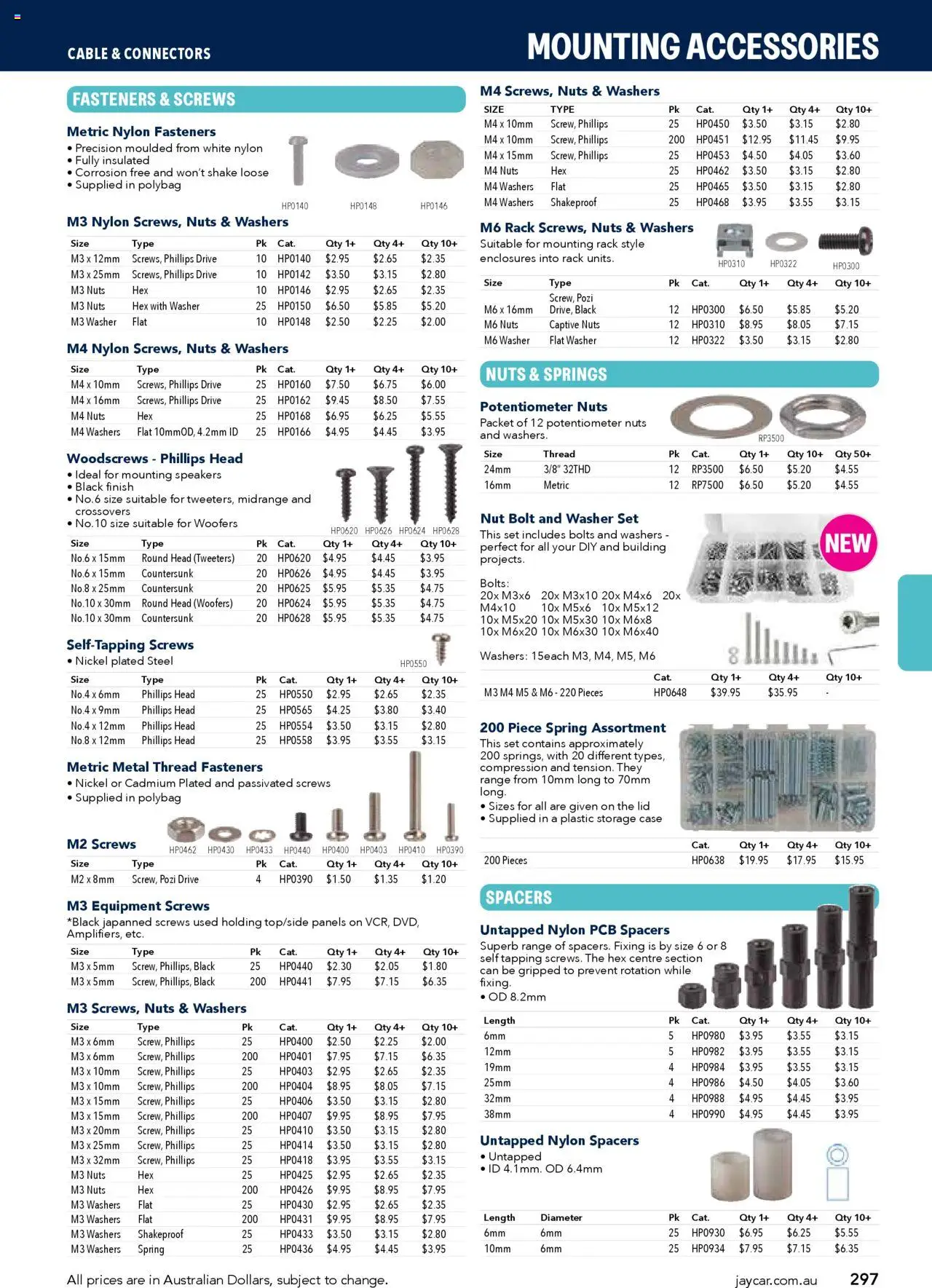 Jaycar Engineering & Scientific Catalogue 2025/2026  - page 297- valid from 09/07/2025