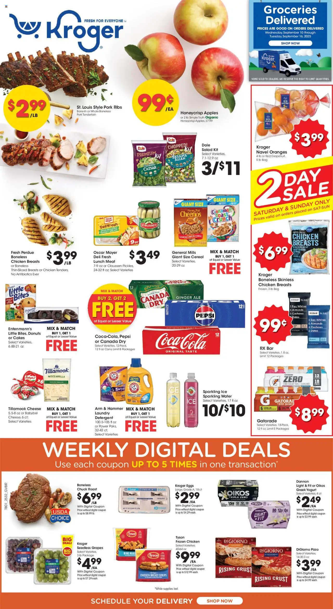Kroger Ad - page 1- valid from 09/10/2025