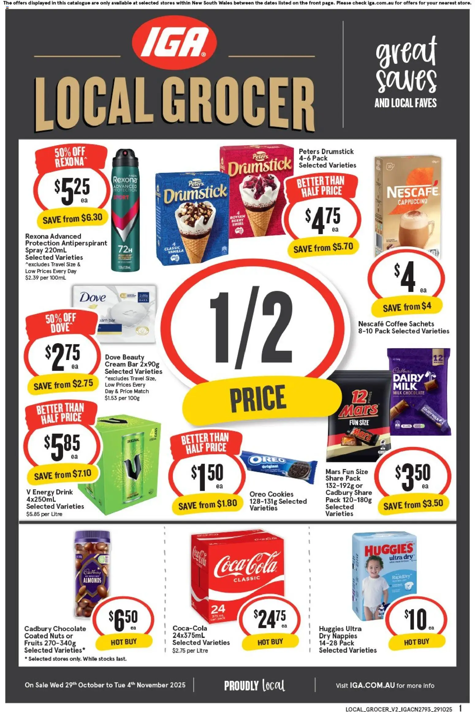 IGA Local Grocer NSW - page 1- valid from 29/10/2025