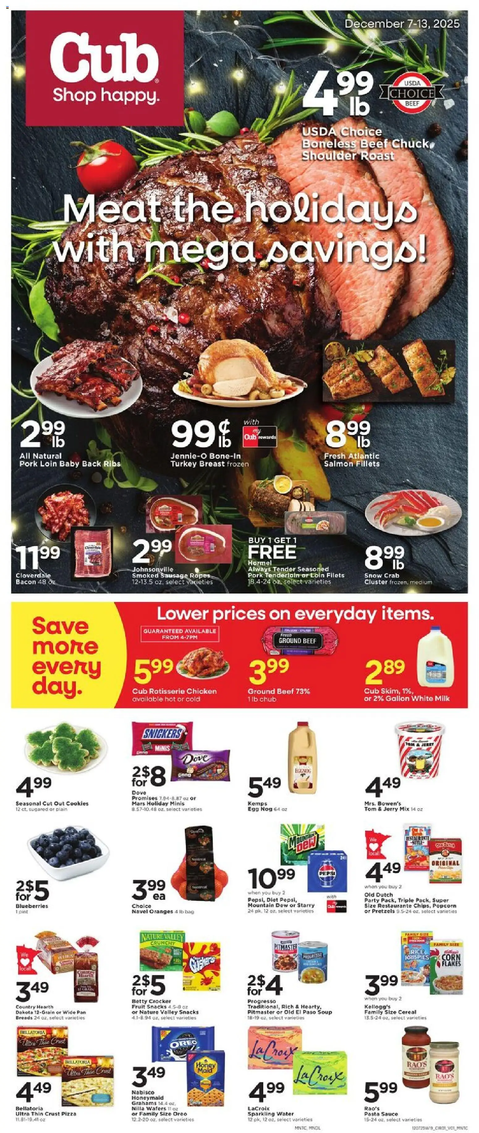 Cub Foods Weekly Ad - page 1- valid from 12/07/2025