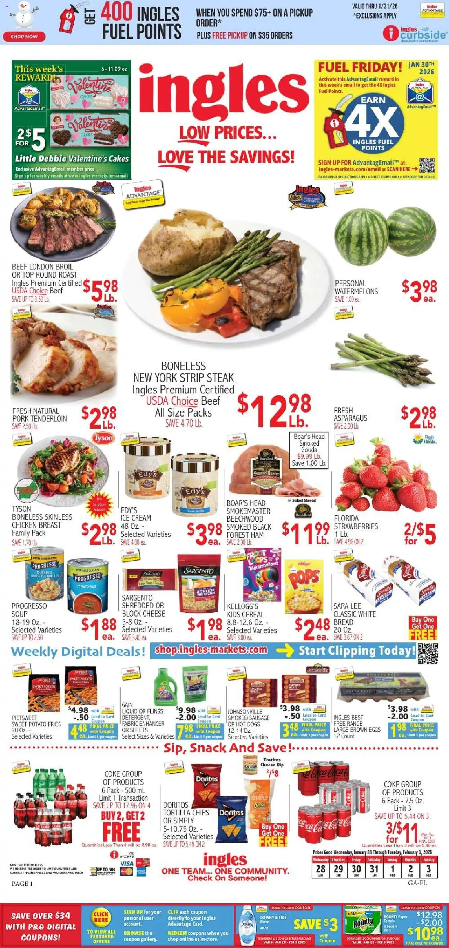 Ingles Weekly Ad - page 1- valid from 01/28/2026