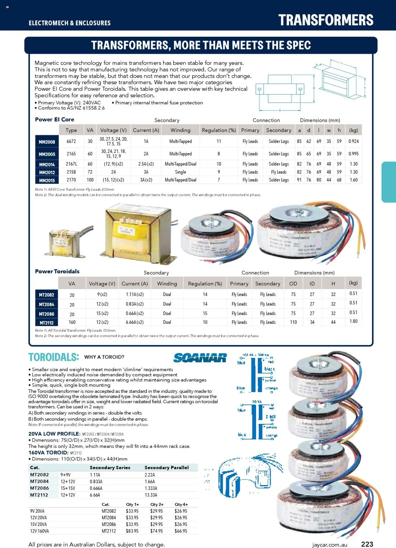 Jaycar Engineering & Scientific Catalogue 2025/2026  - page 223- valid from 09/07/2025