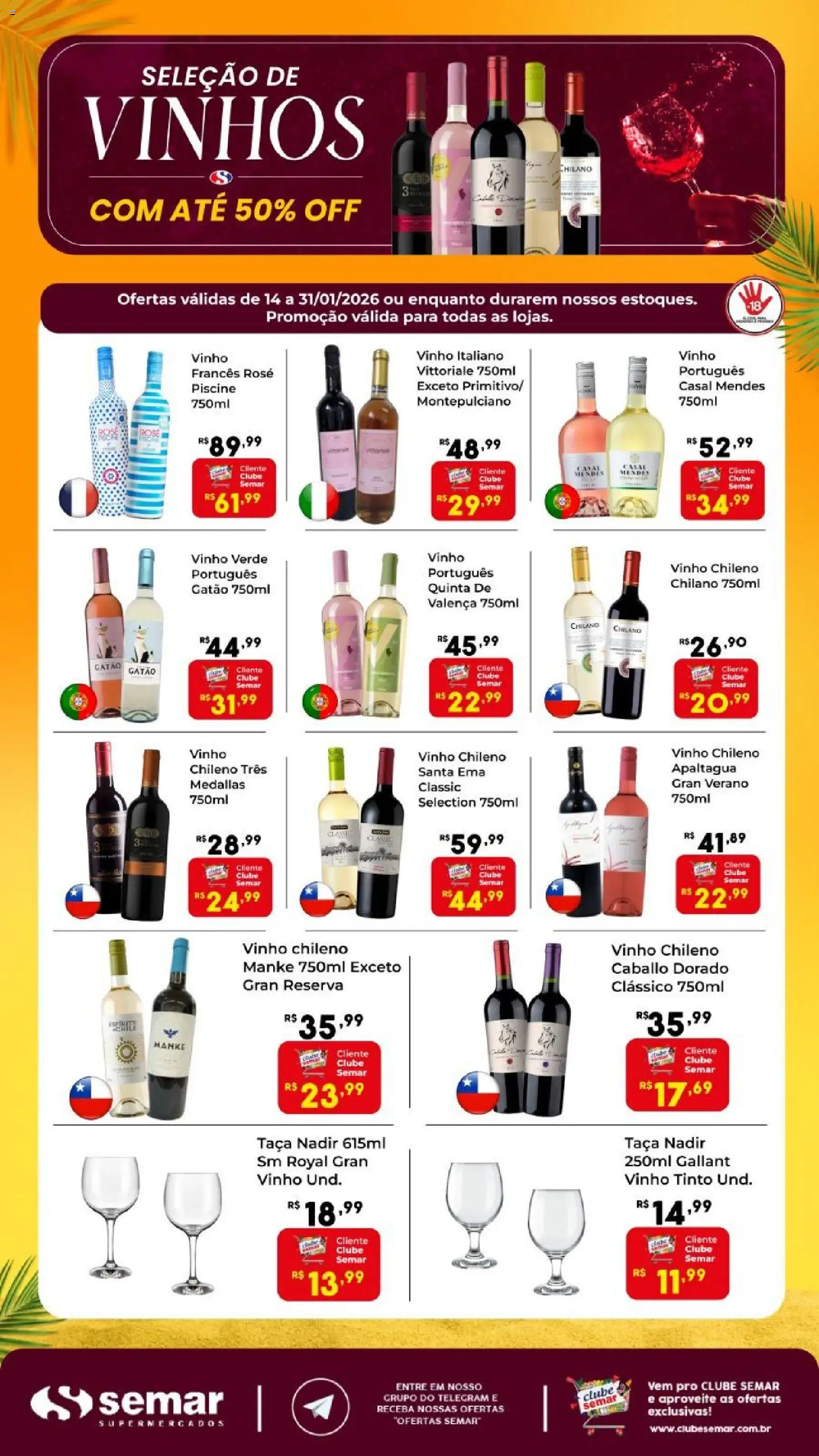 Semar Supermercado - Ofertas Vinhos - página 1- válido a partir de 14/01/2026
