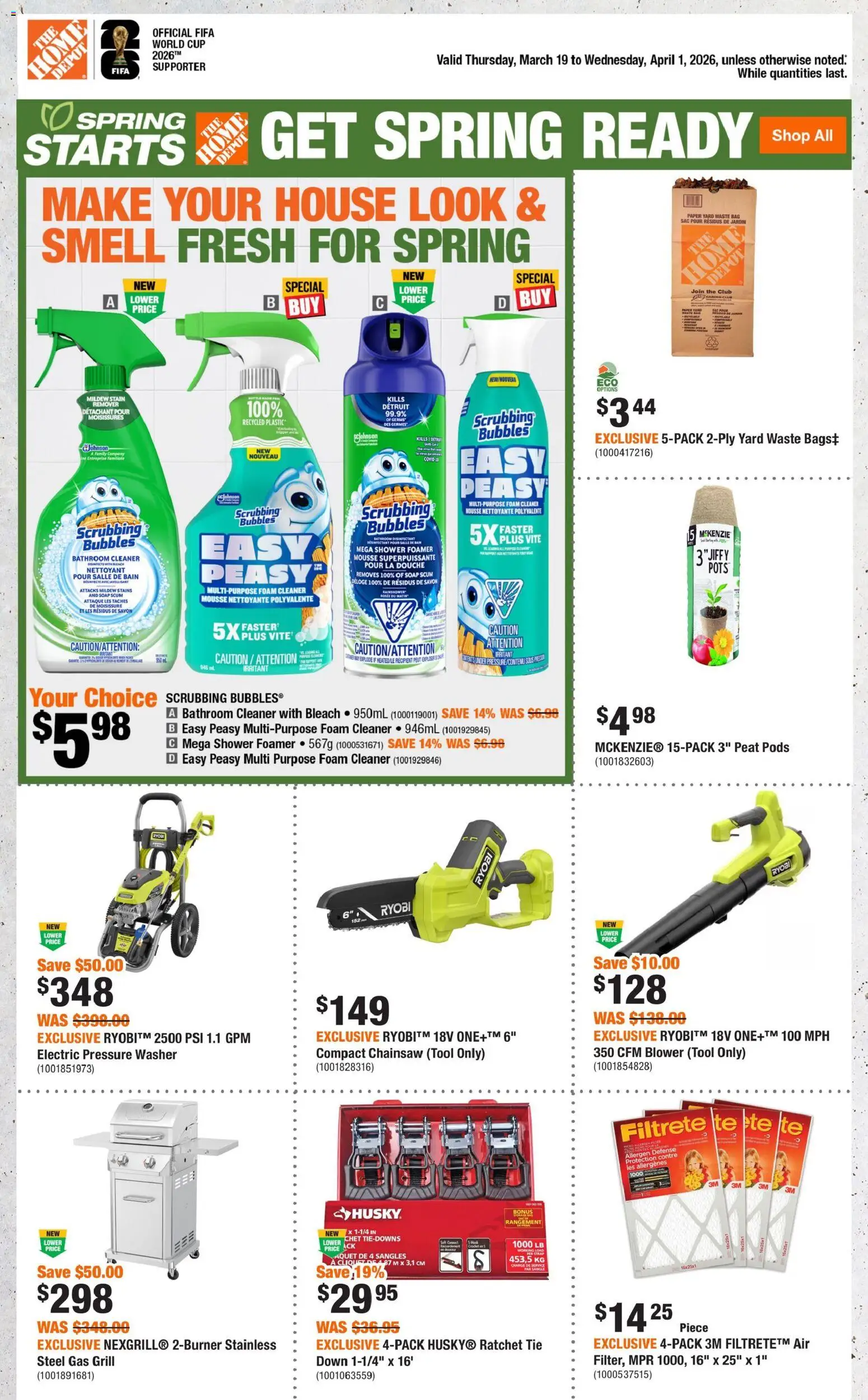 Home Depot weekly flyer / circulaire - page 1- valid from Mar 19, 2026