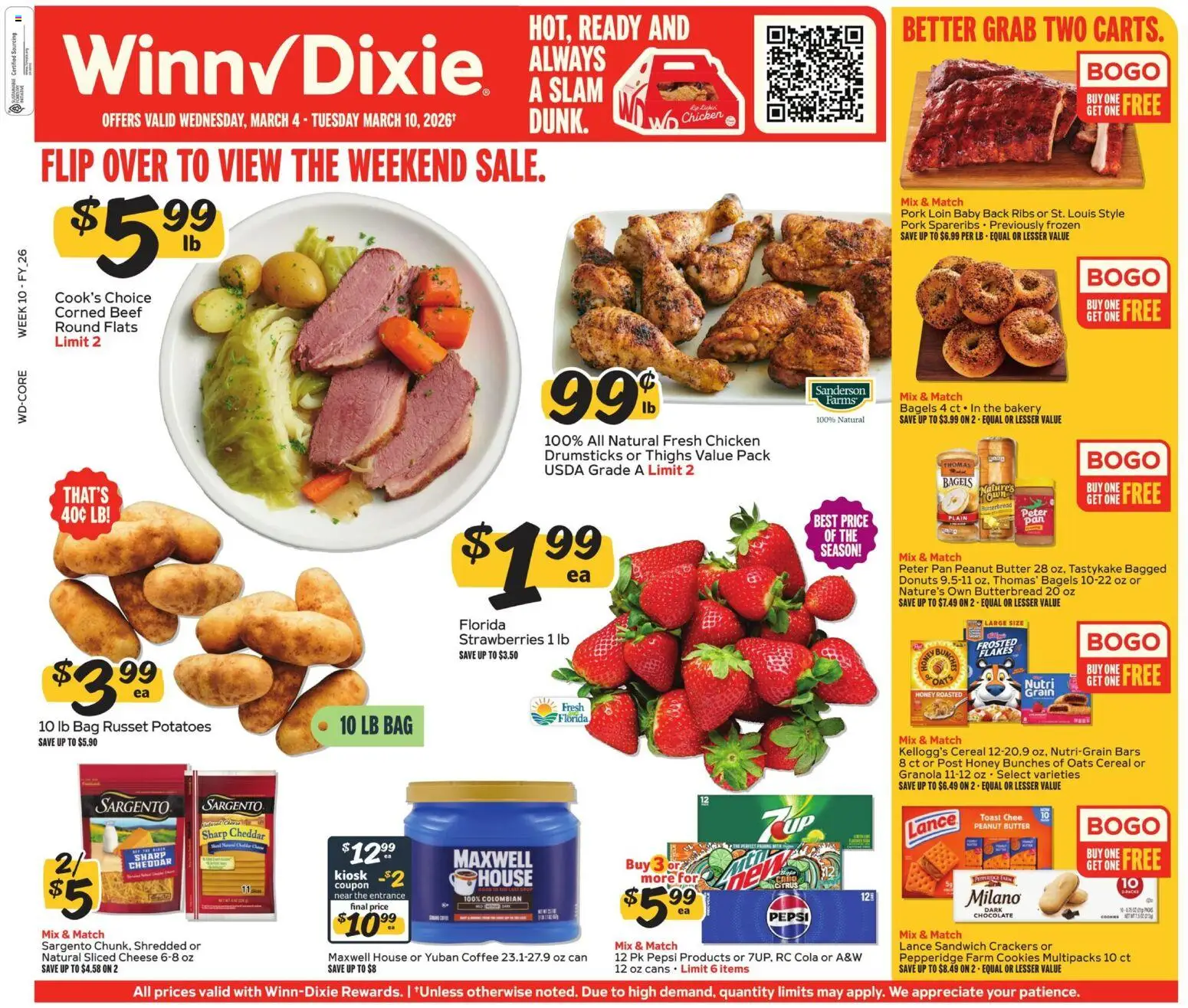 Winn Dixie Weekly Ad - page 1- valid from 03/04/2026