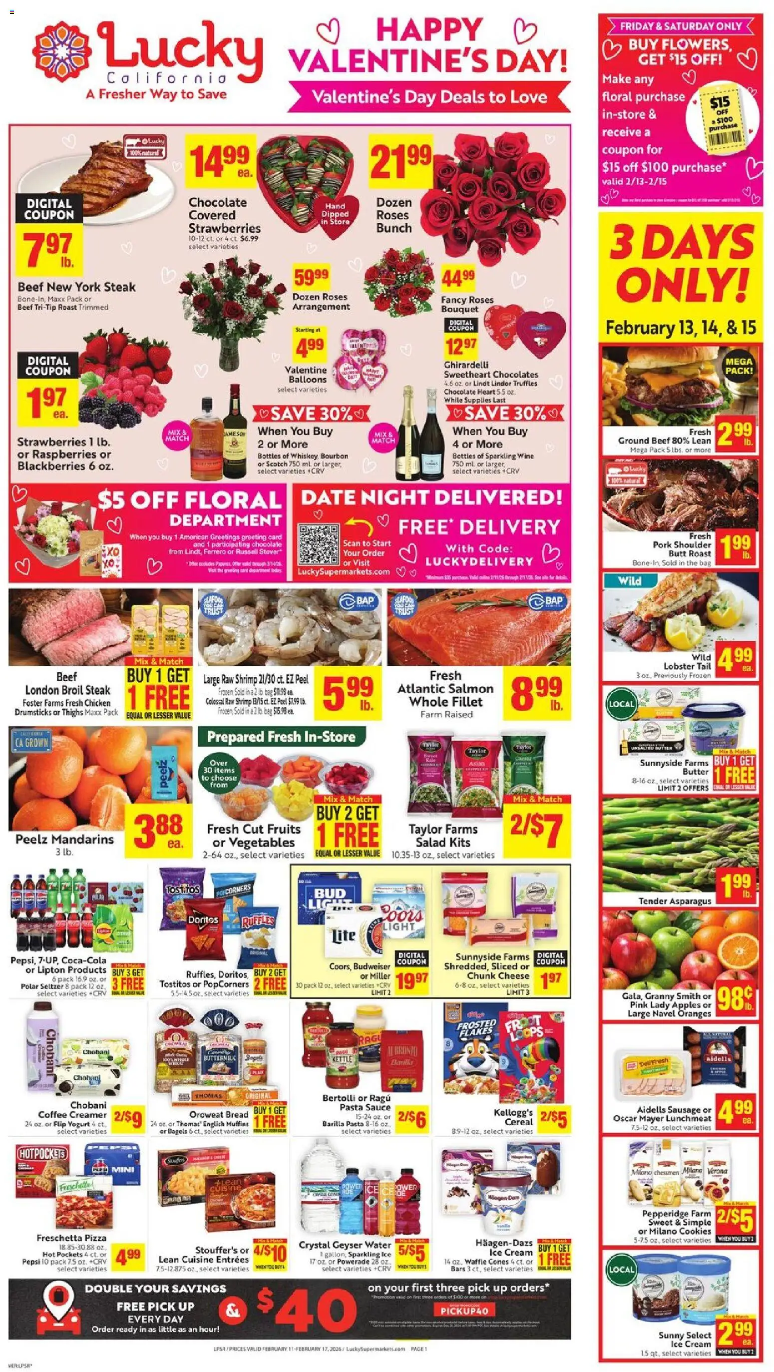 Lucky Supermarkets Weekly - AK - page 1- valid from 02/11/2026