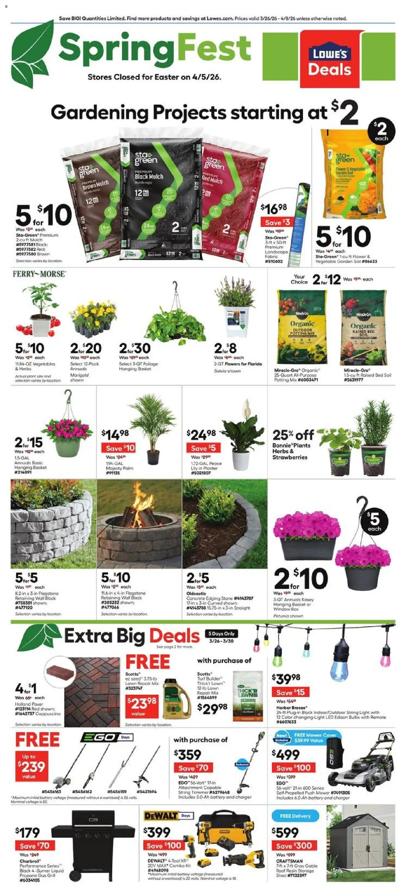 Lowe's Weekly Ad - page 1- valid from 03/26/2026