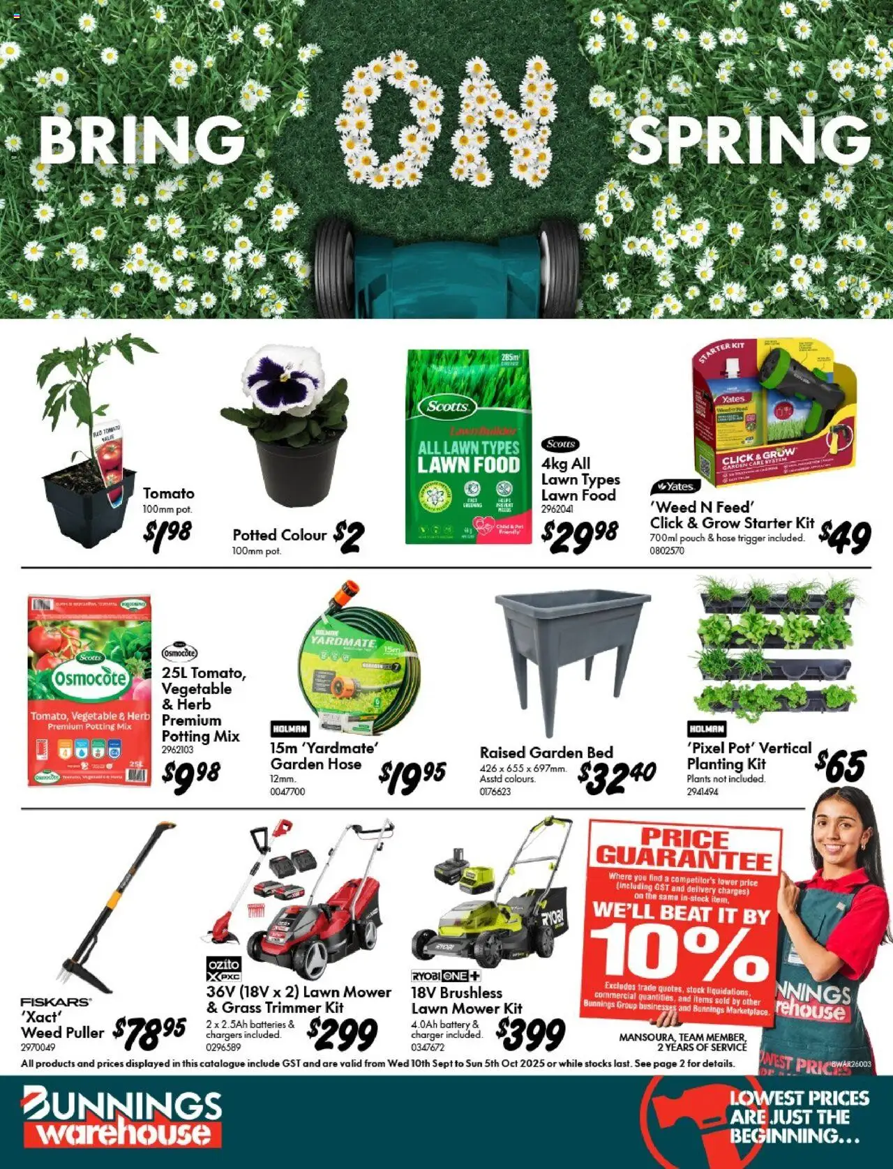 Bunnings Warehouse - Bring on Spring - page 1- valid from 10/09/2025