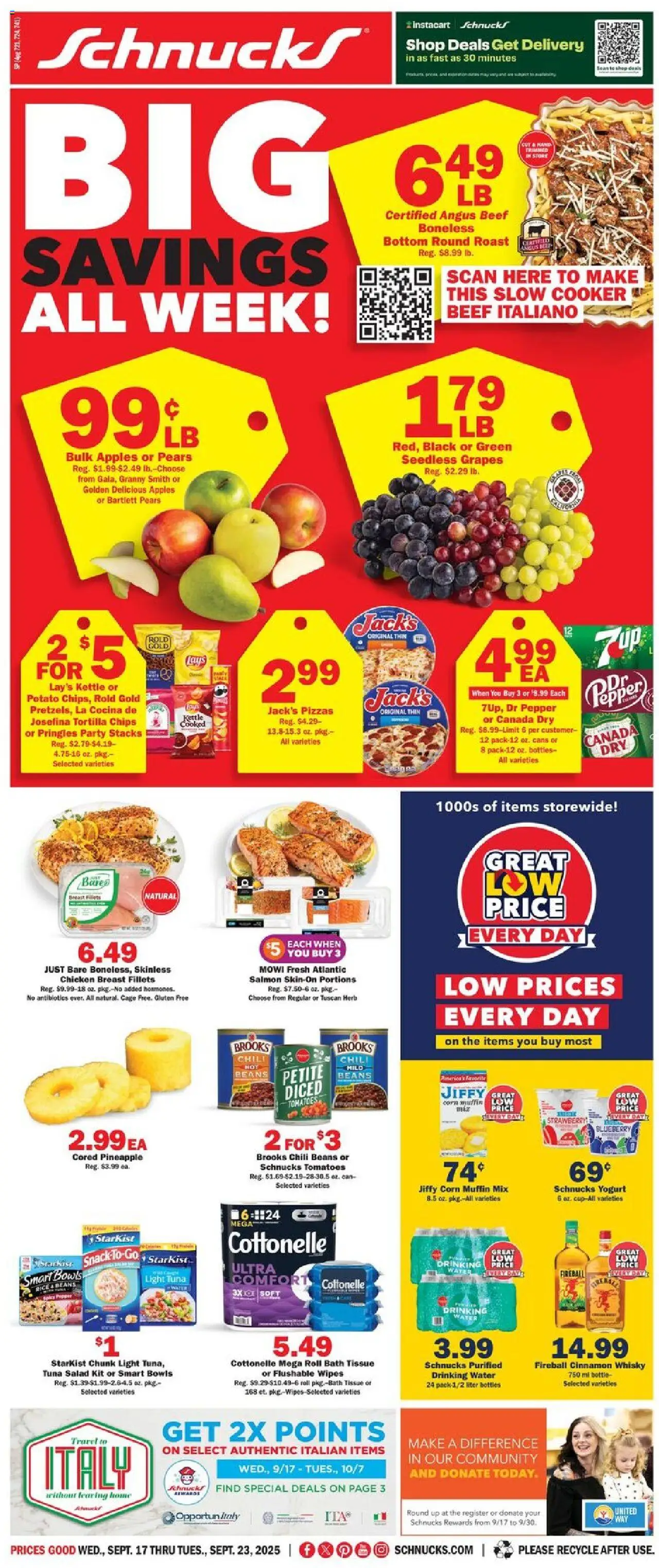 Schnucks Weekly Print Ad - IL - page 1- valid from 09/17/2025