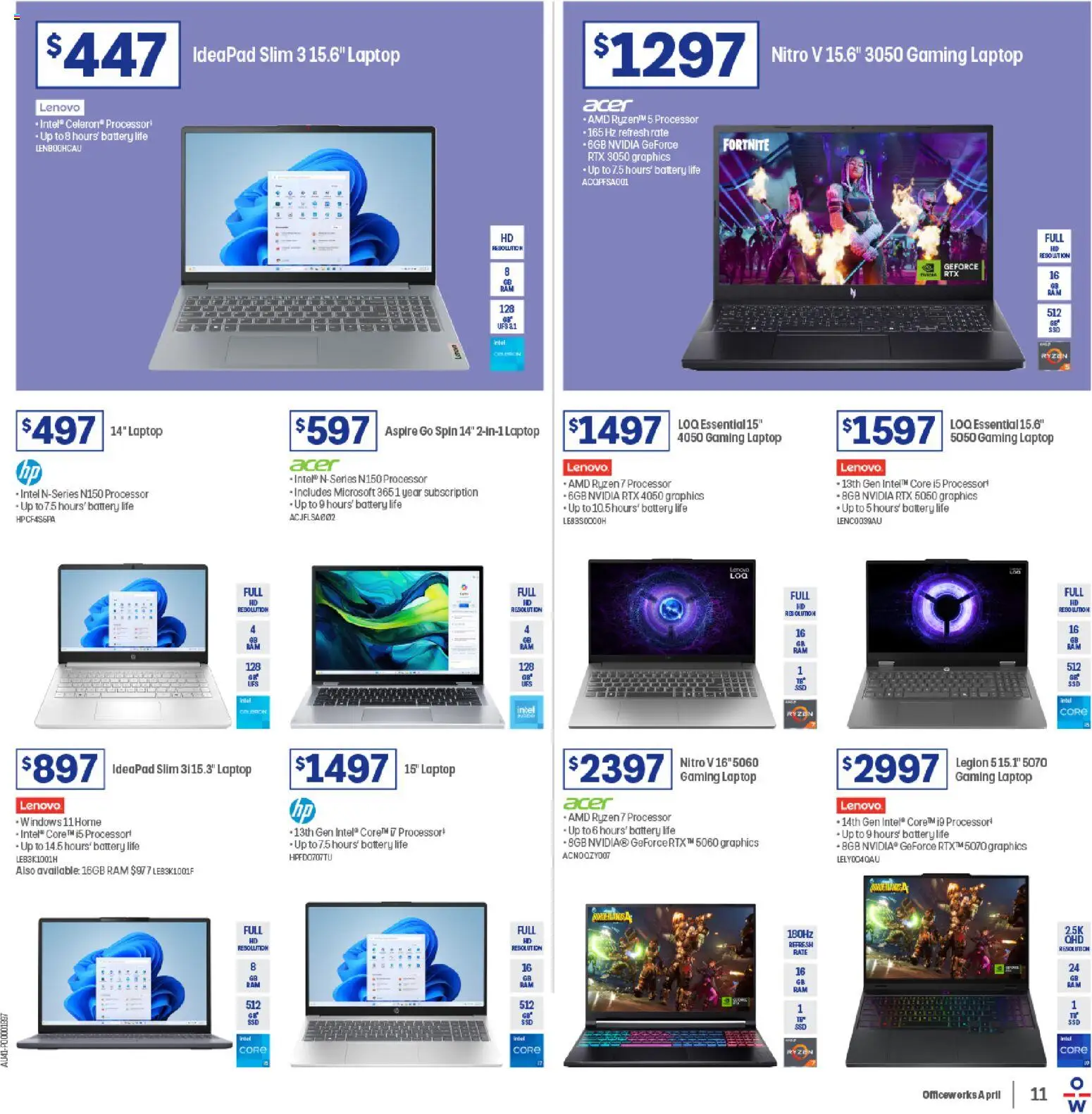 Officeworks catalogue  - page 11- valid from 31/03/2026