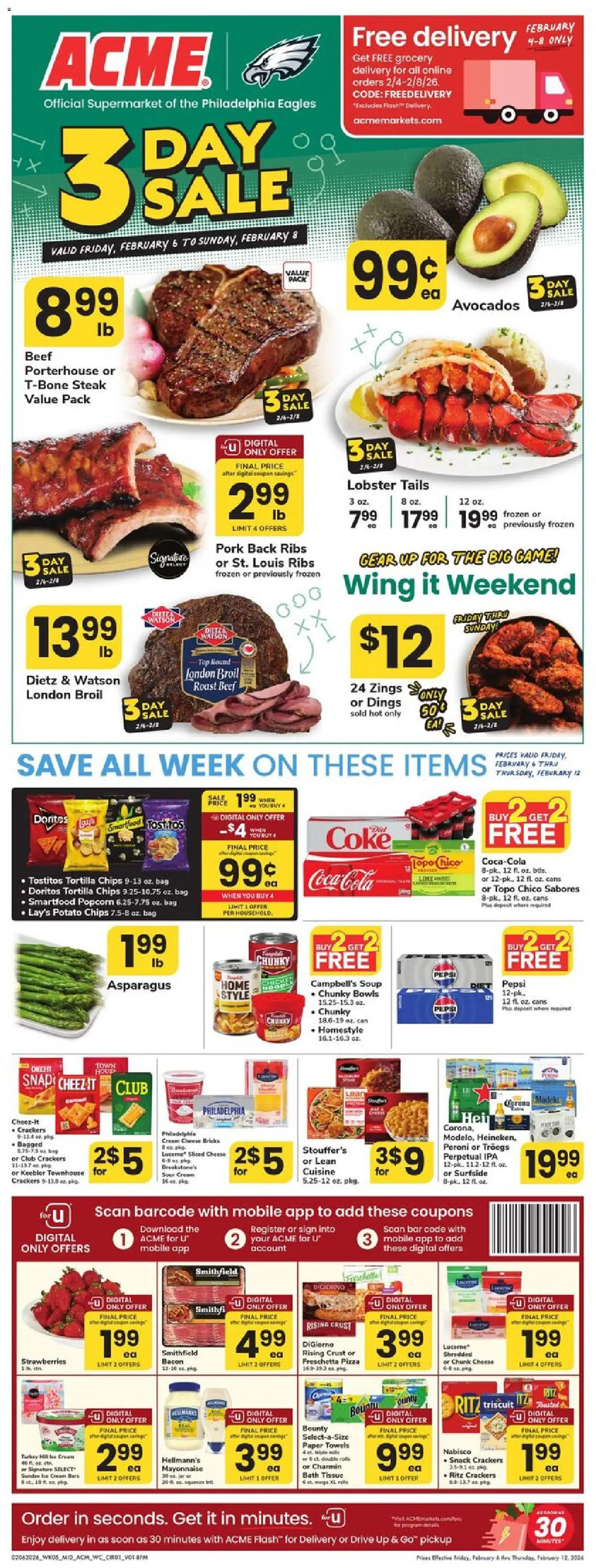Acme Weekly Ad - page 1- valid from 02/06/2026