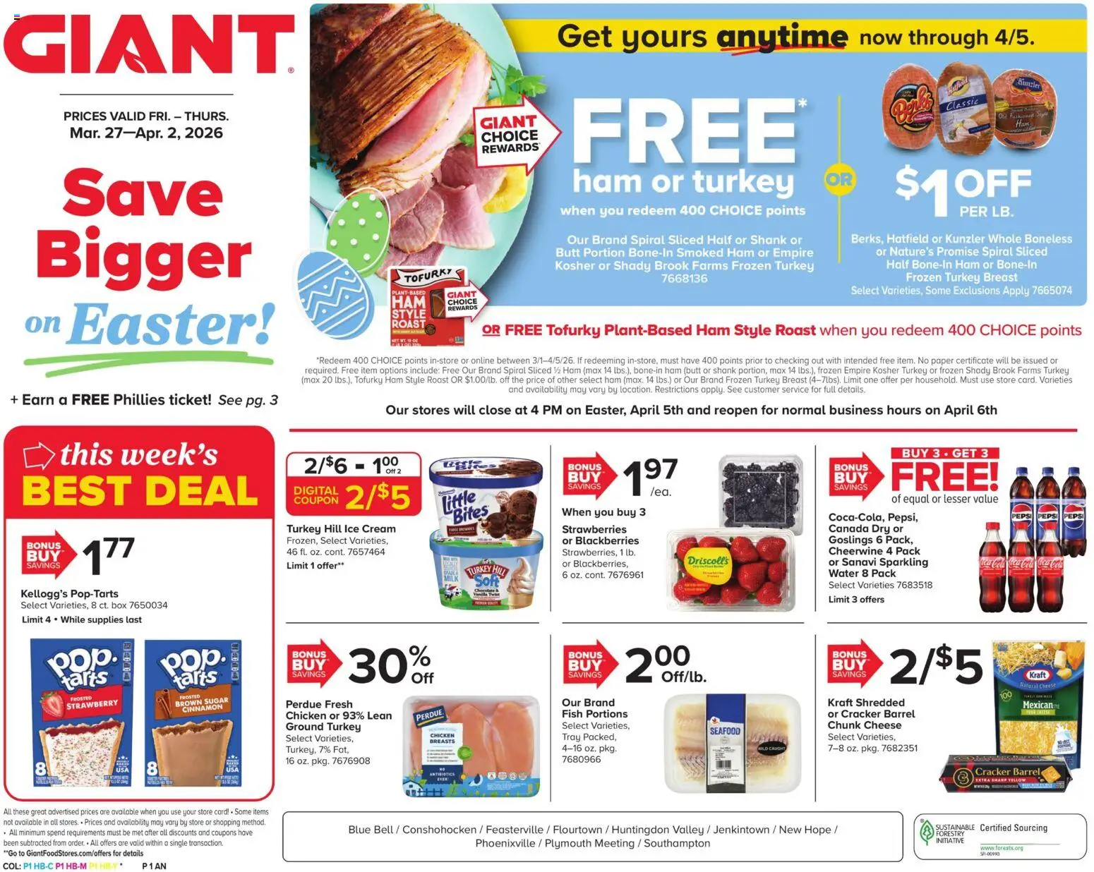 Giant Weekly Ad - page 1- valid from 03/27/2026