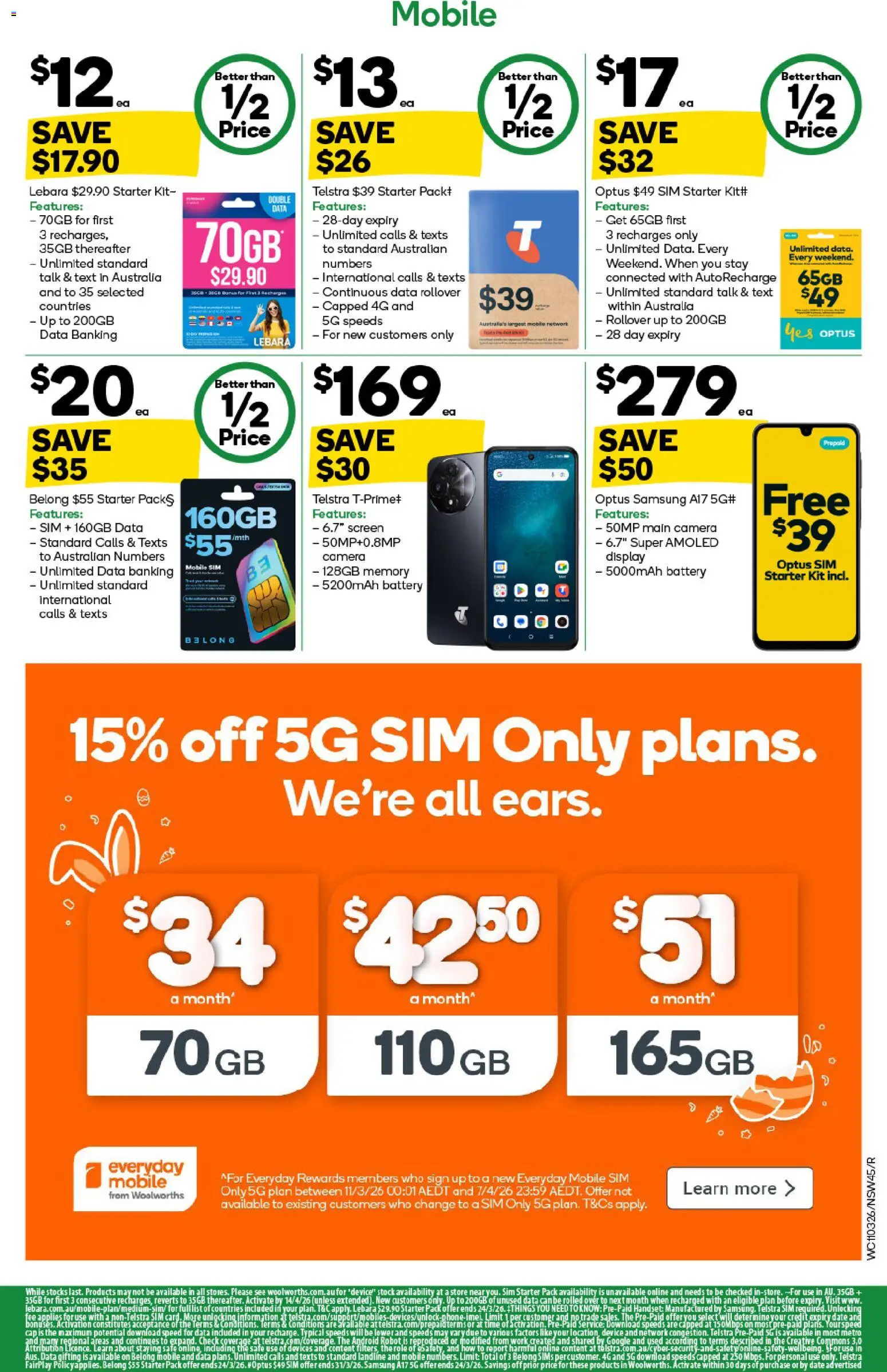 Woolworths catalogue  - page 45- valid from 11/03/2026