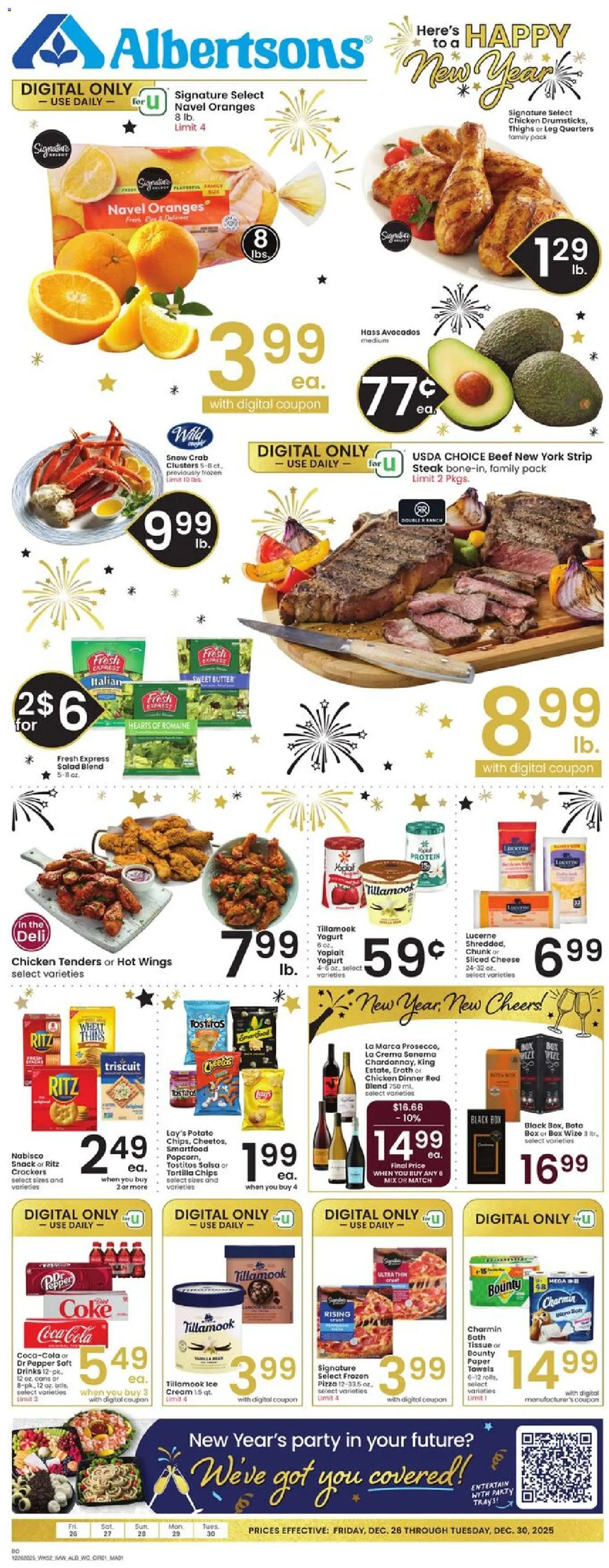 Albertsons Weekly Ad - page 1- valid from 12/26/2025