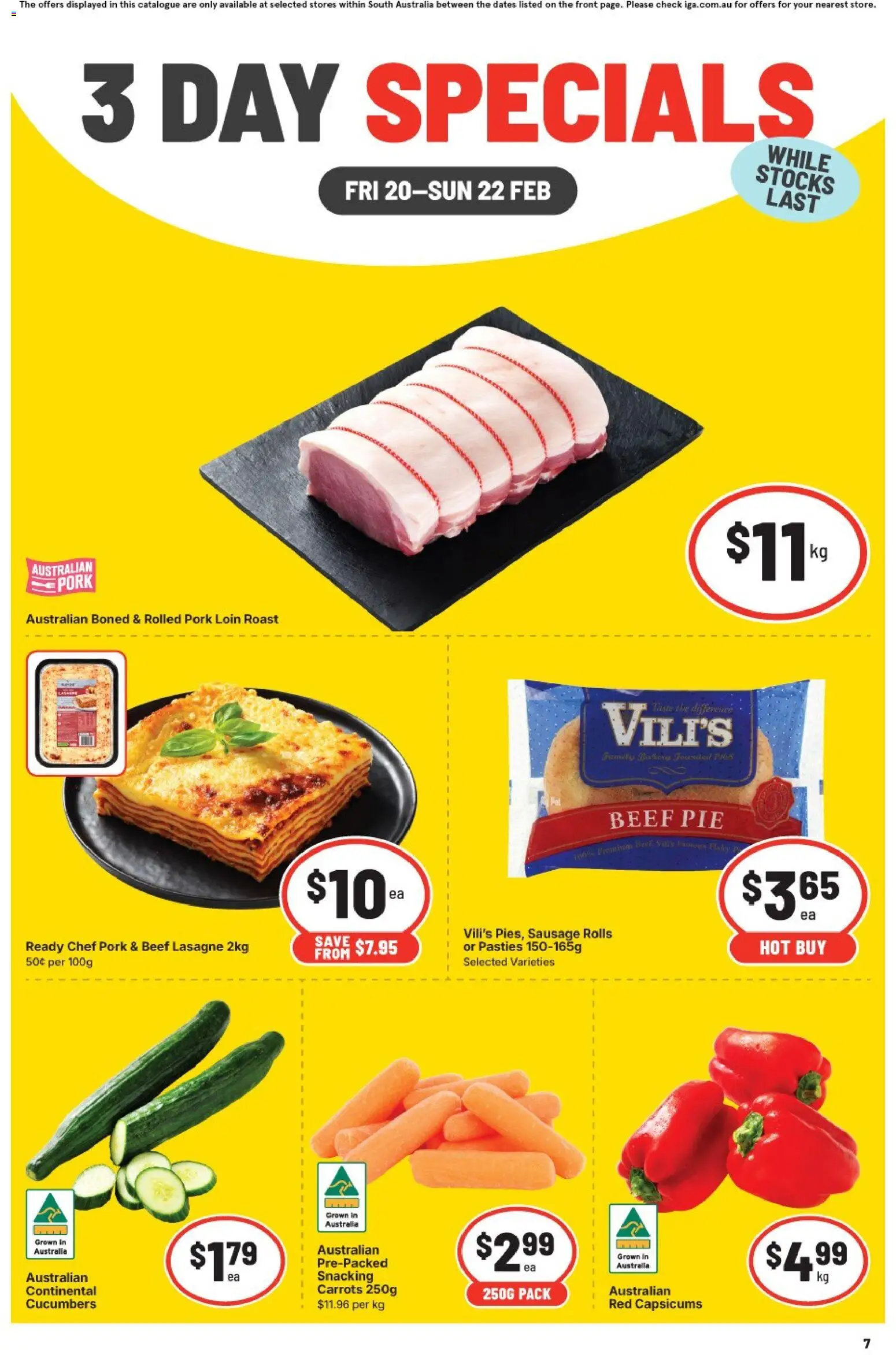 IGA - 3 Day Specials SA - page 1- valid from 20/02/2026