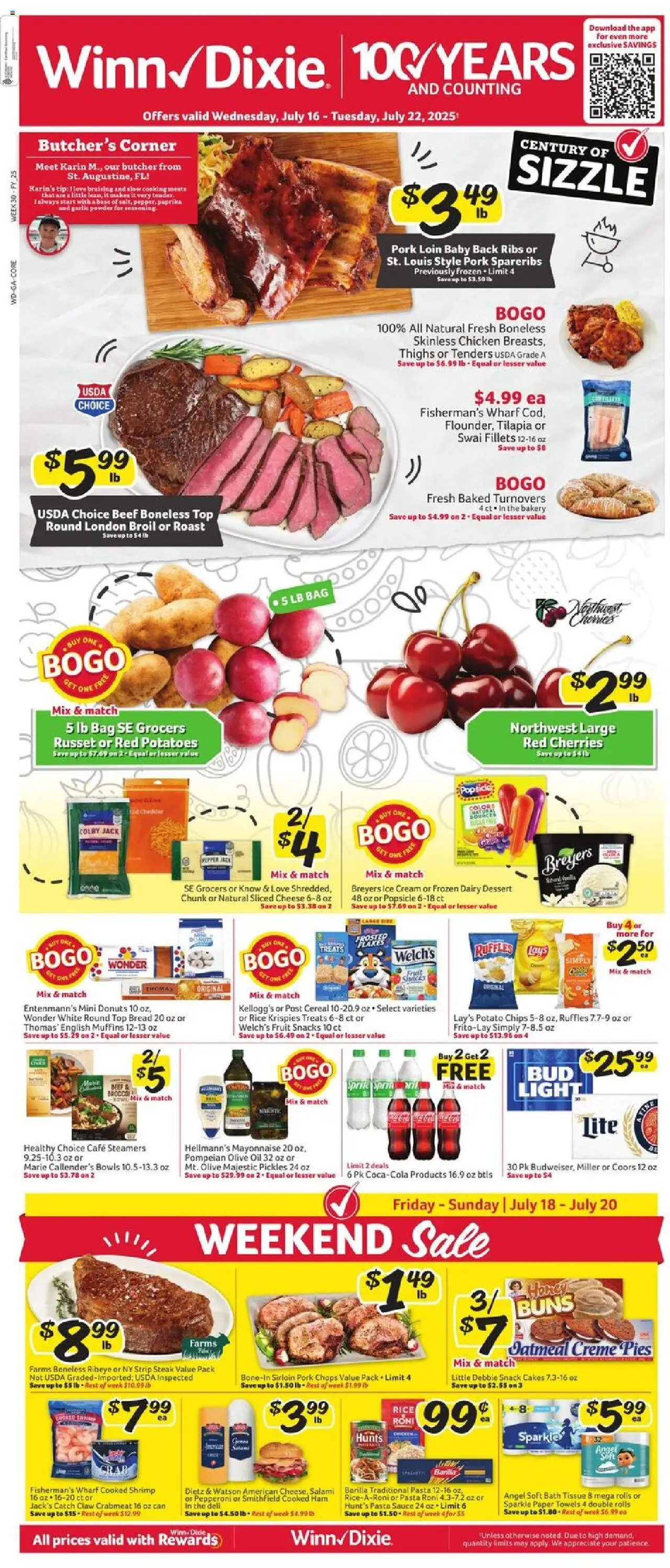 Winn Dixie Weekly Circular - GA - page 1- valid from 07/16/2025