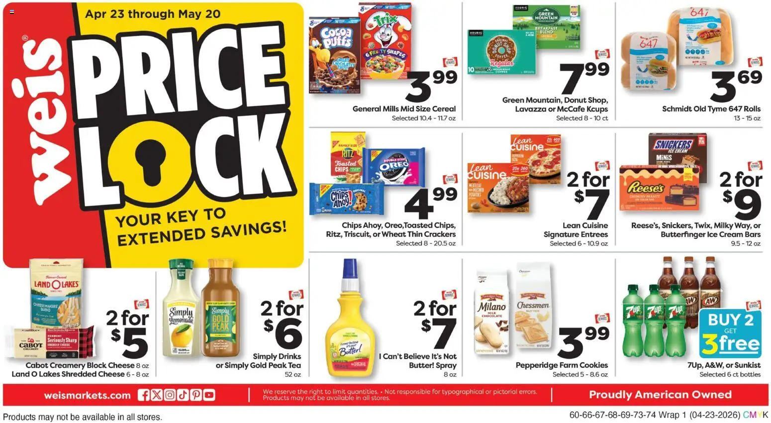 Weis Weekly Ad - page 1- valid from 04/23/2026