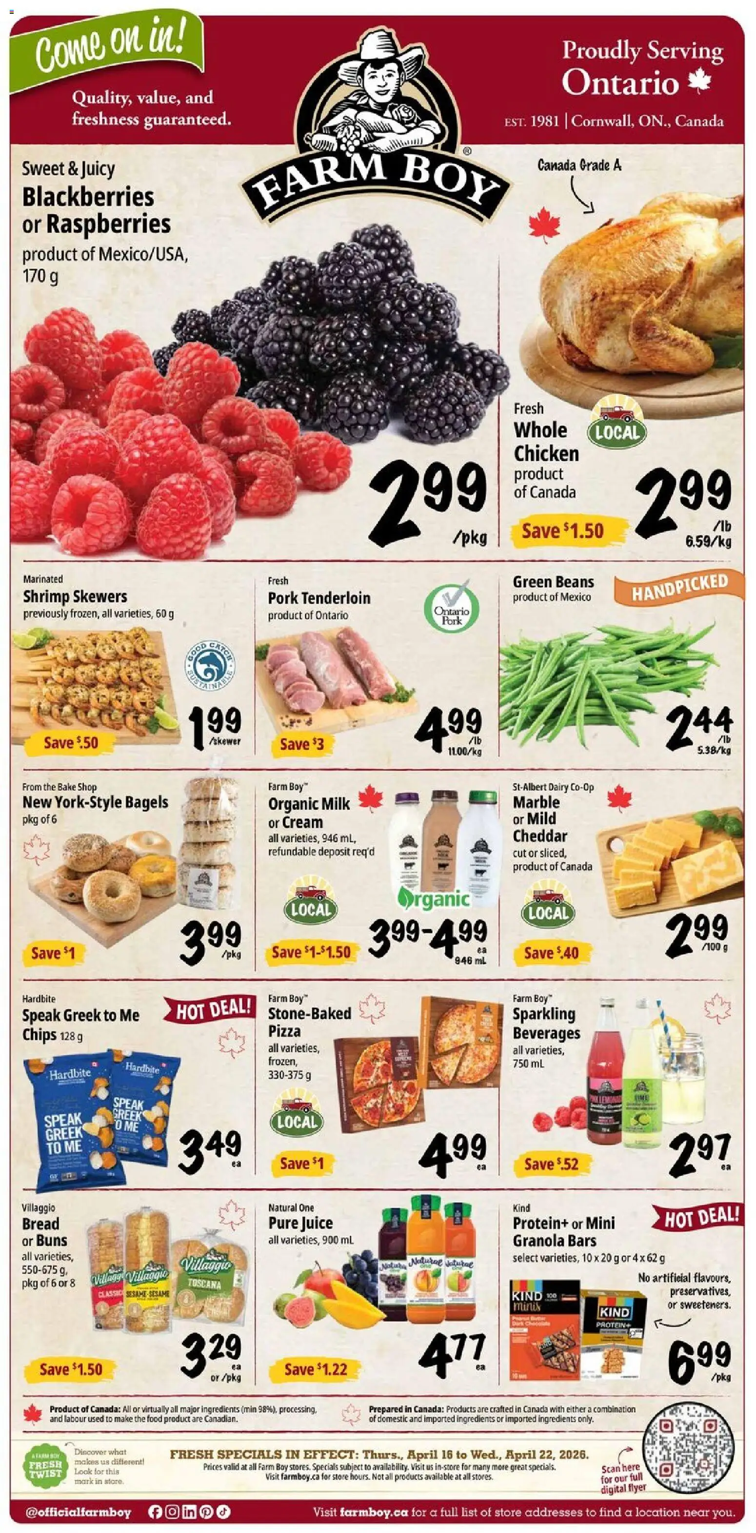 Farm Boy weekly flyer / circulaire - page 1- valid from Apr 16, 2026