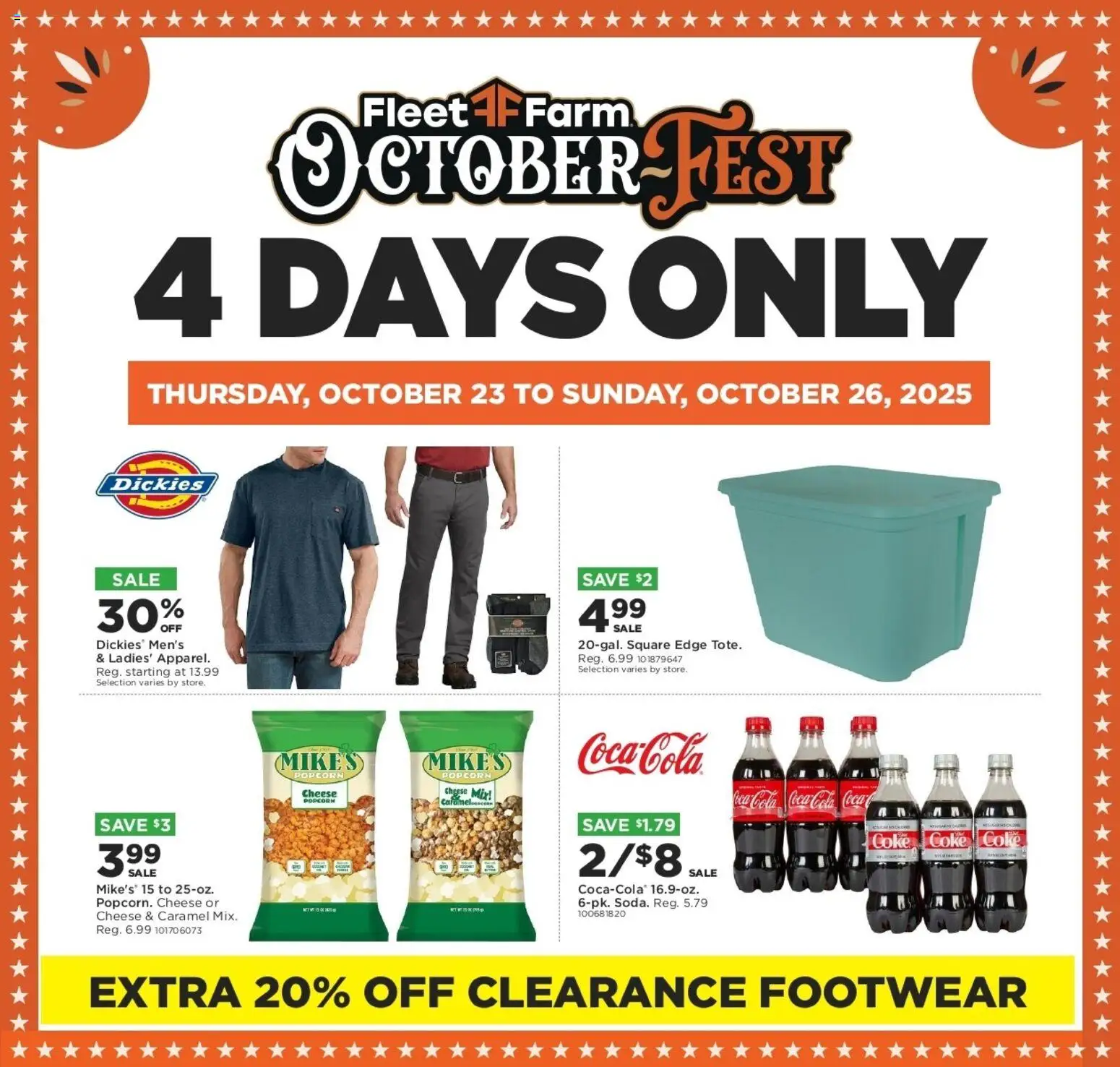 Mills Fleet Farm Octoberfest 4 Days Only Deals - page 1- valid from 10/23/2025