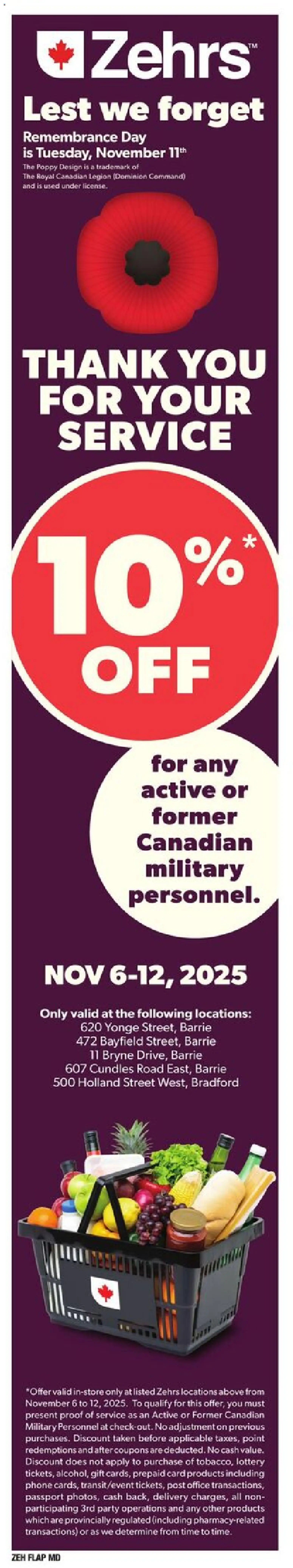 Zehrs weekly flyer / circulaire - page 1- valid from Nov 6, 2025