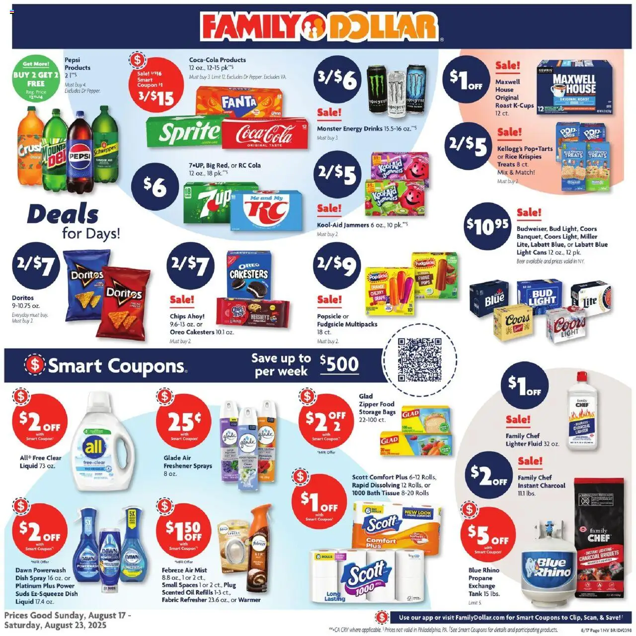 Family Dollar Weekly Ad - page 1- valid from 08/17/2025