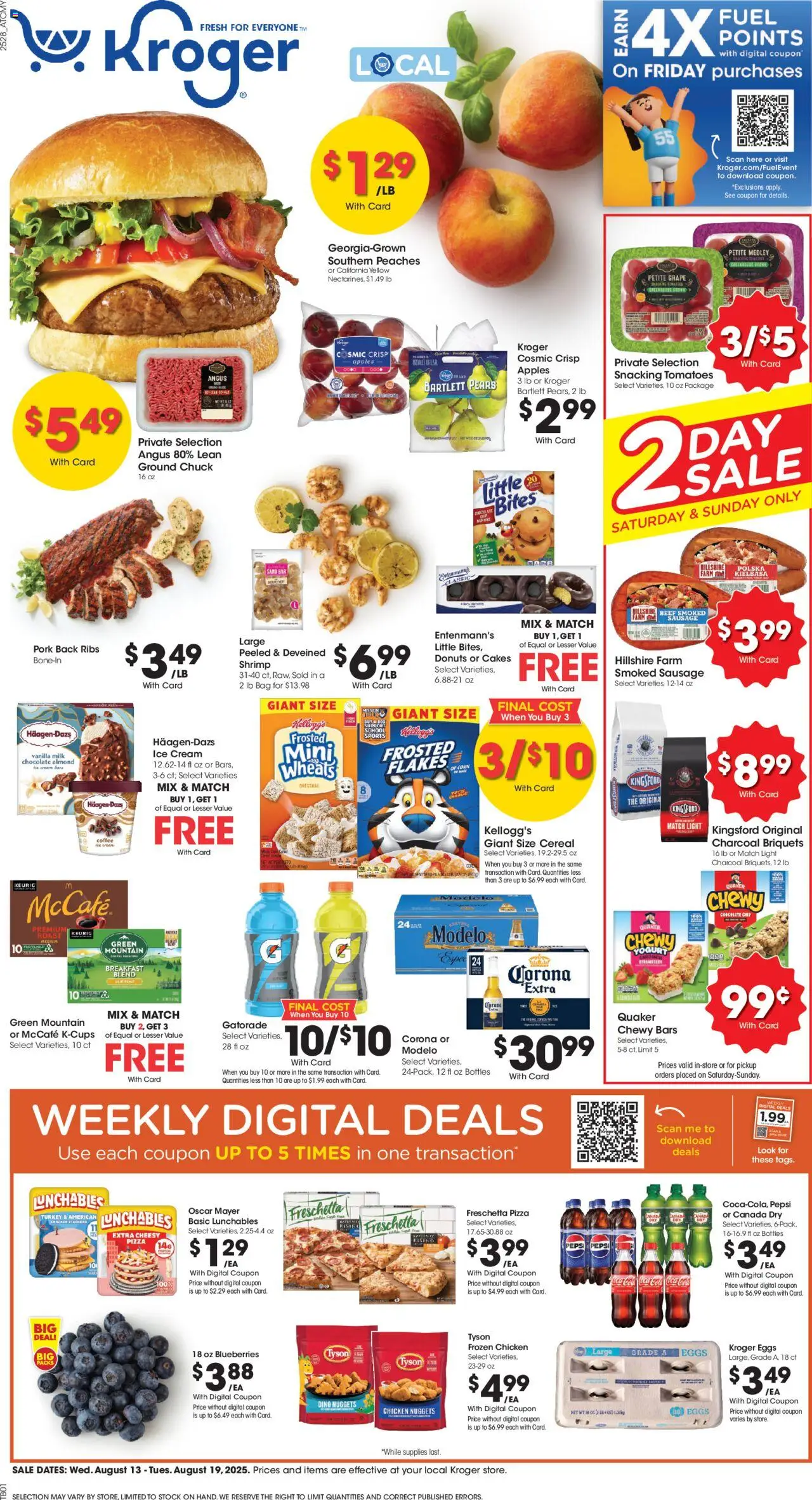 Kroger Weekly Ad - page 1- valid from 08/13/2025