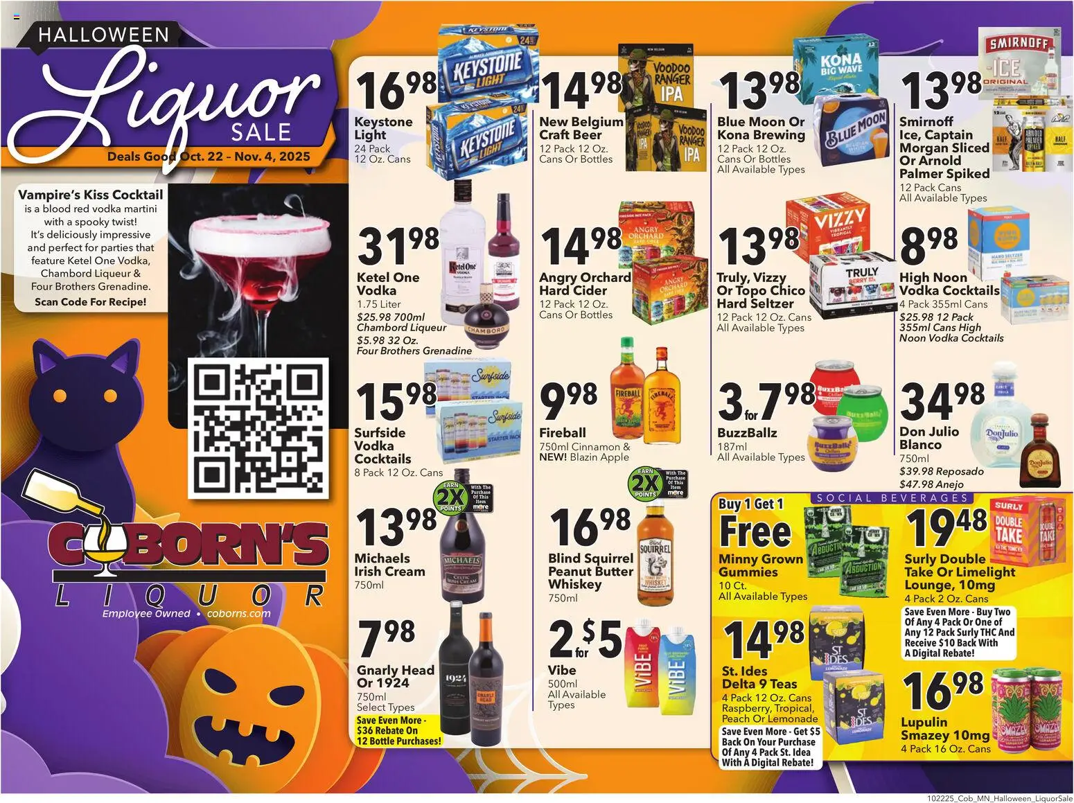 Coborn's Halloween Liquor Sale - page 1- valid from 10/22/2025