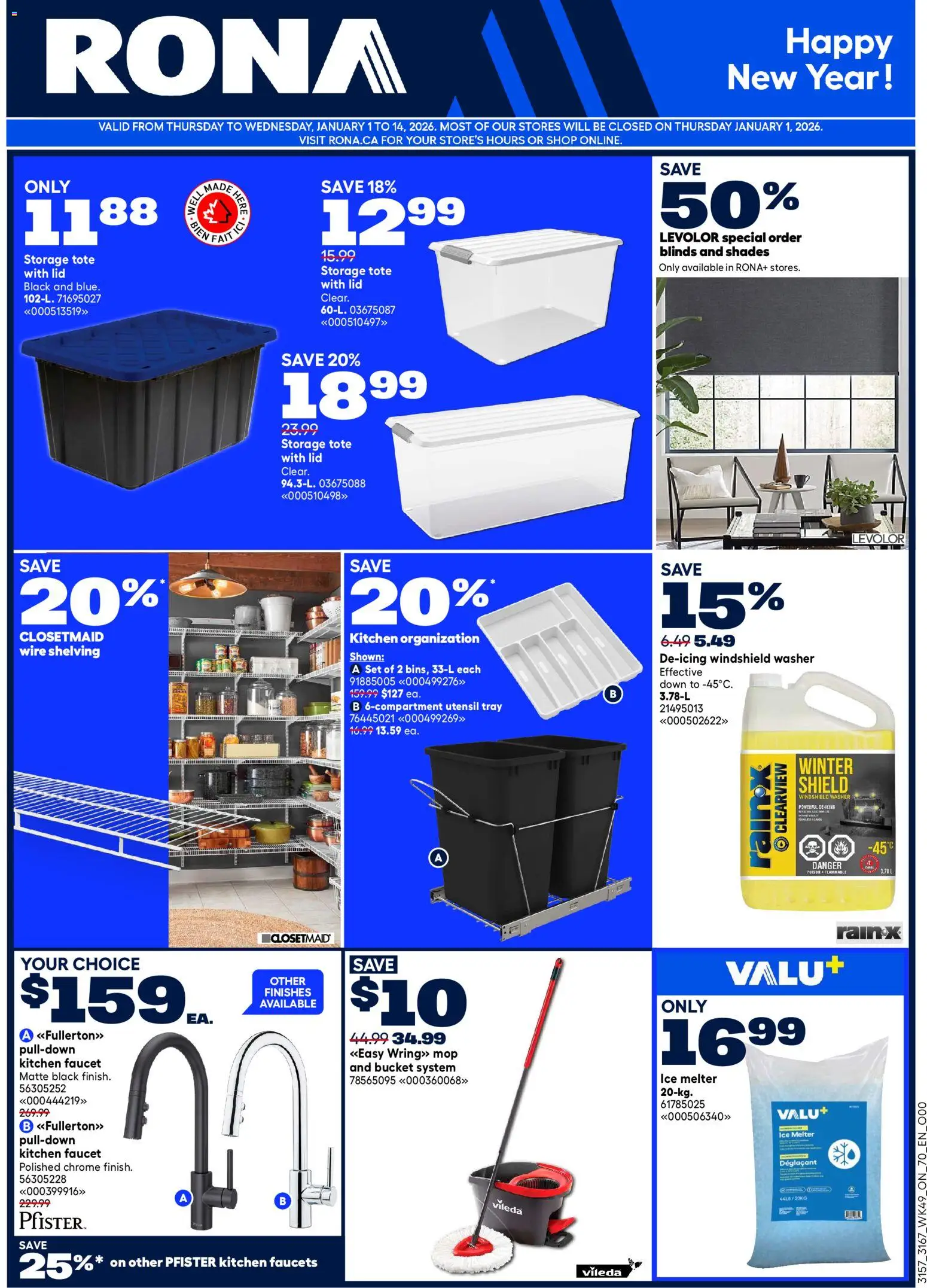 Rona weekly flyer - page 1- valid from Jan 1, 2026