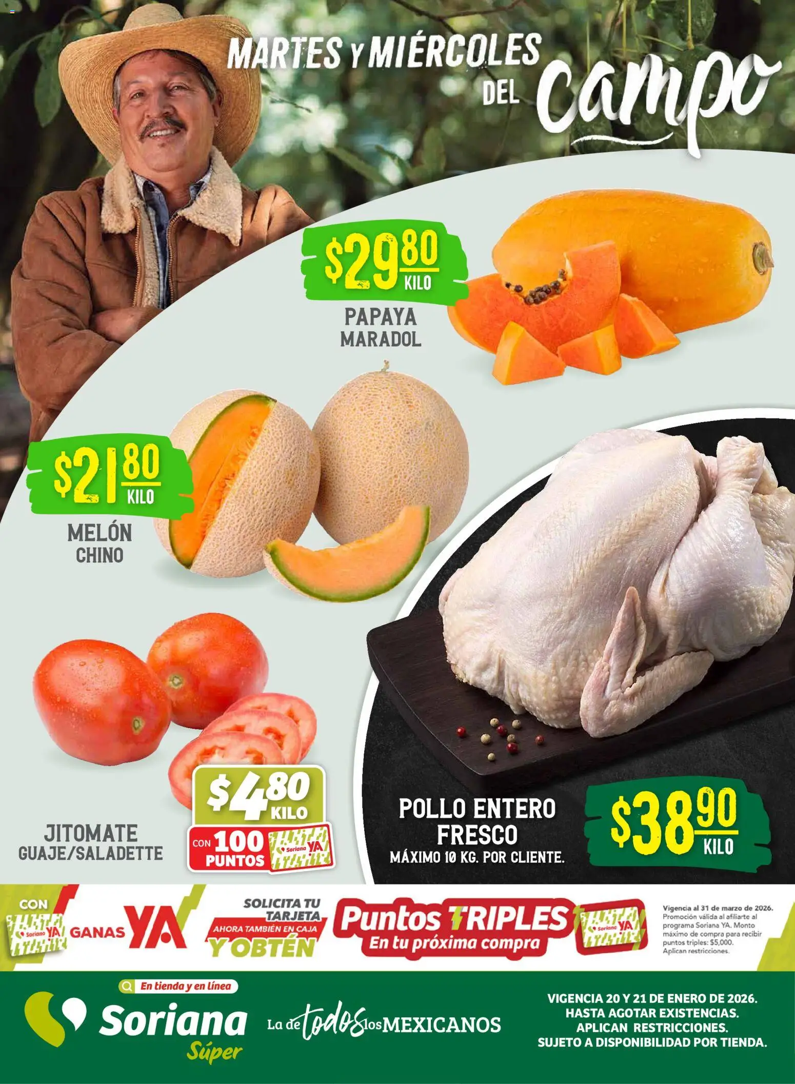 Soriana - Martes y Miércoles del Campo Súper: BCS, Son y Sin - página 1- válido desde 20/01/2026