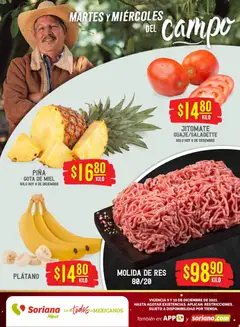 Soriana - Martes y Miércoles del Campo Híper: Ags, Nay, Jal, Qro, Col, Mich, Gto, Hgo, Tlax, Mor, Pue, Gro, Oax, Edo. de Mex, Vall válido desde 09/12/2025